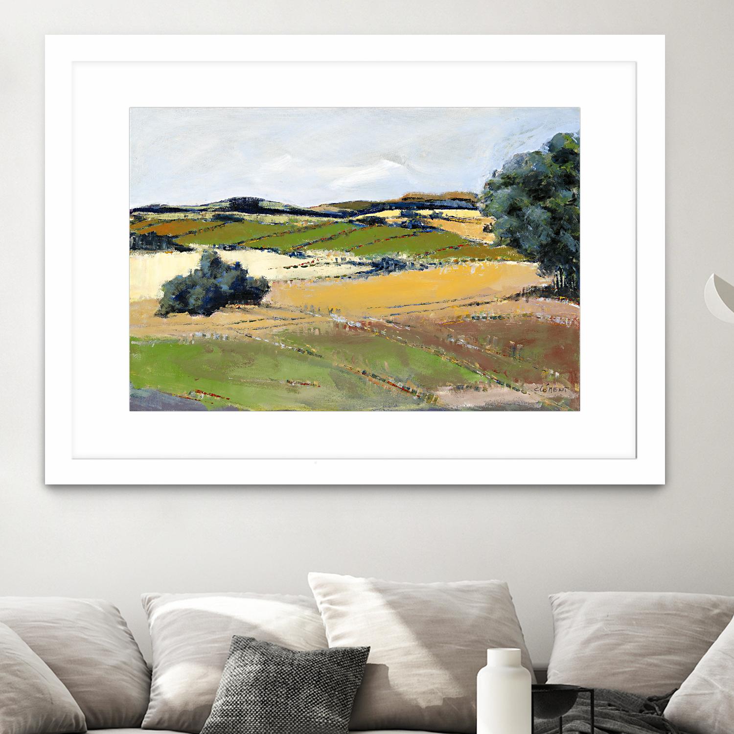 Colorful Landscape IV by Jacques Clement on GIANT ART - green landscape arbuste