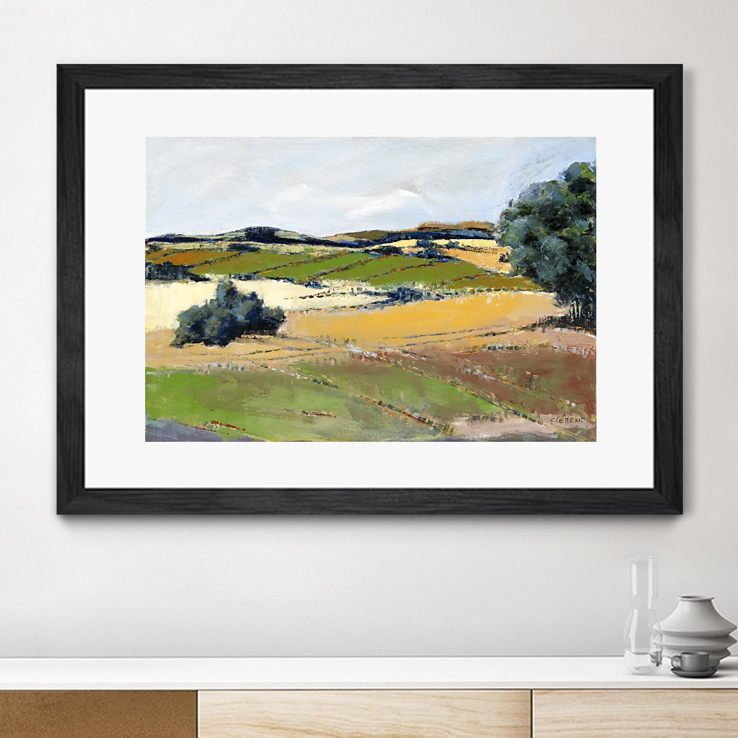 Colorful Landscape IV by Jacques Clement on GIANT ART - green landscape arbuste