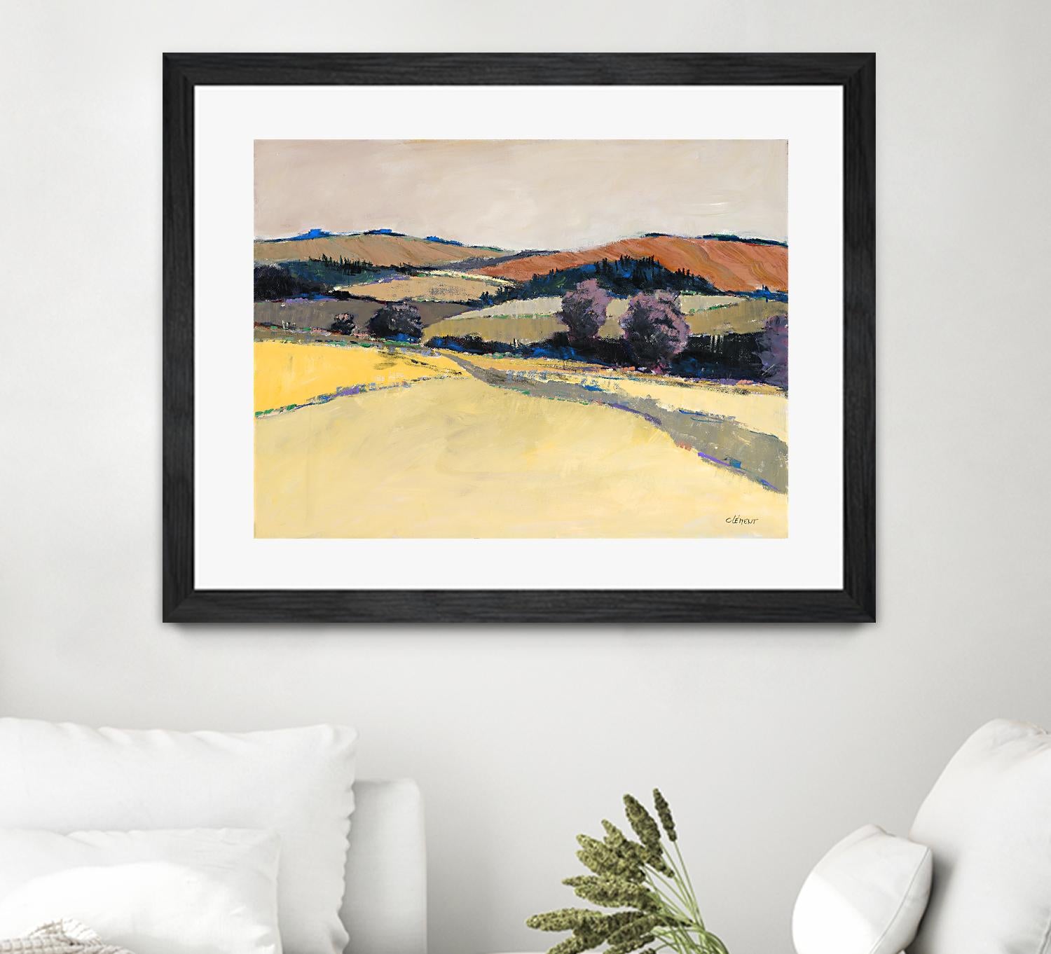 Colorful Landscape VI by Jacques Clement on GIANT ART - beige landscape pastel