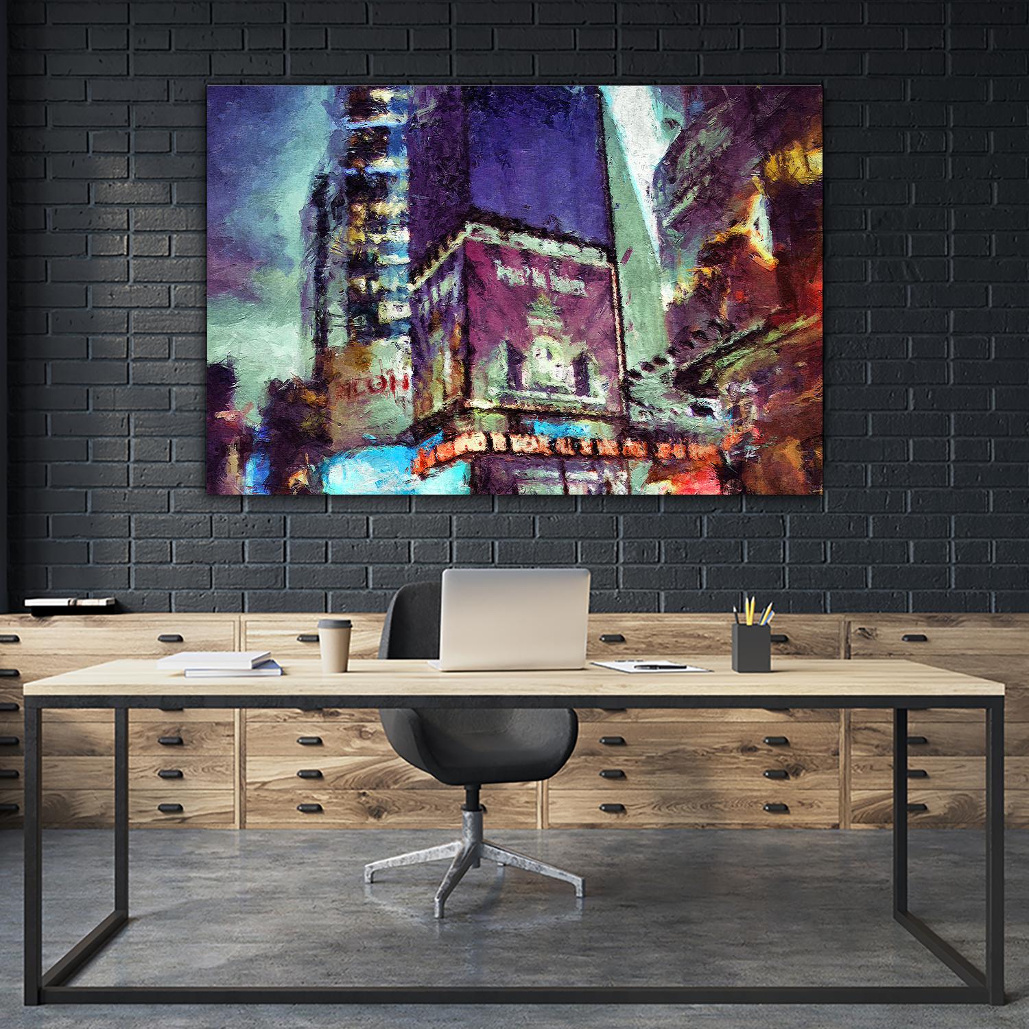 Painted City V by Jean-François Dupuis on GIANT ART - pink architecture new-york