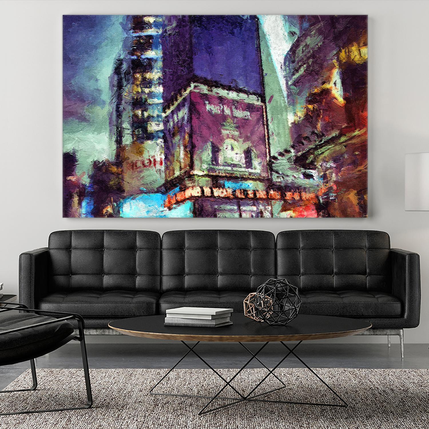 Painted City V by Jean-François Dupuis on GIANT ART - pink architecture new-york