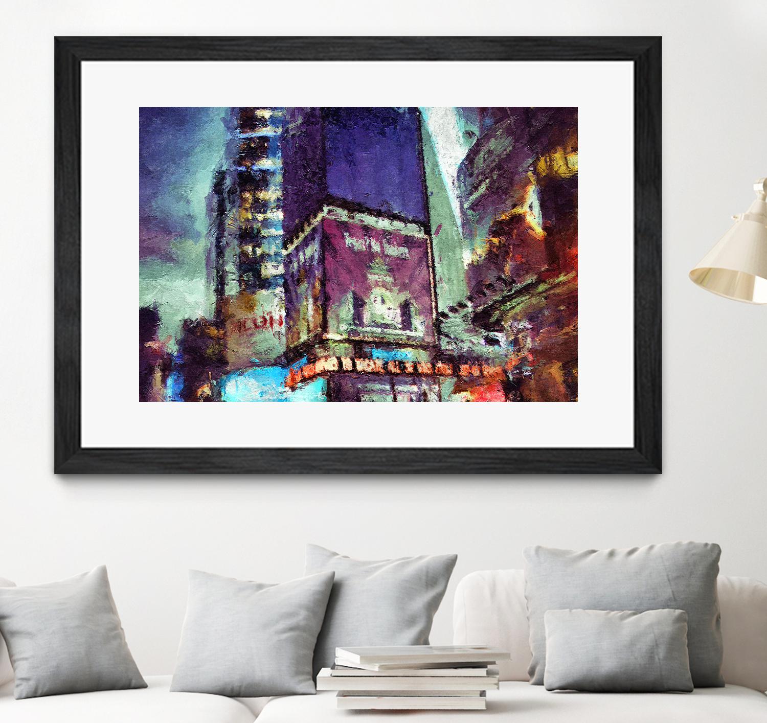 Painted City V by Jean-François Dupuis on GIANT ART - pink architecture new-york