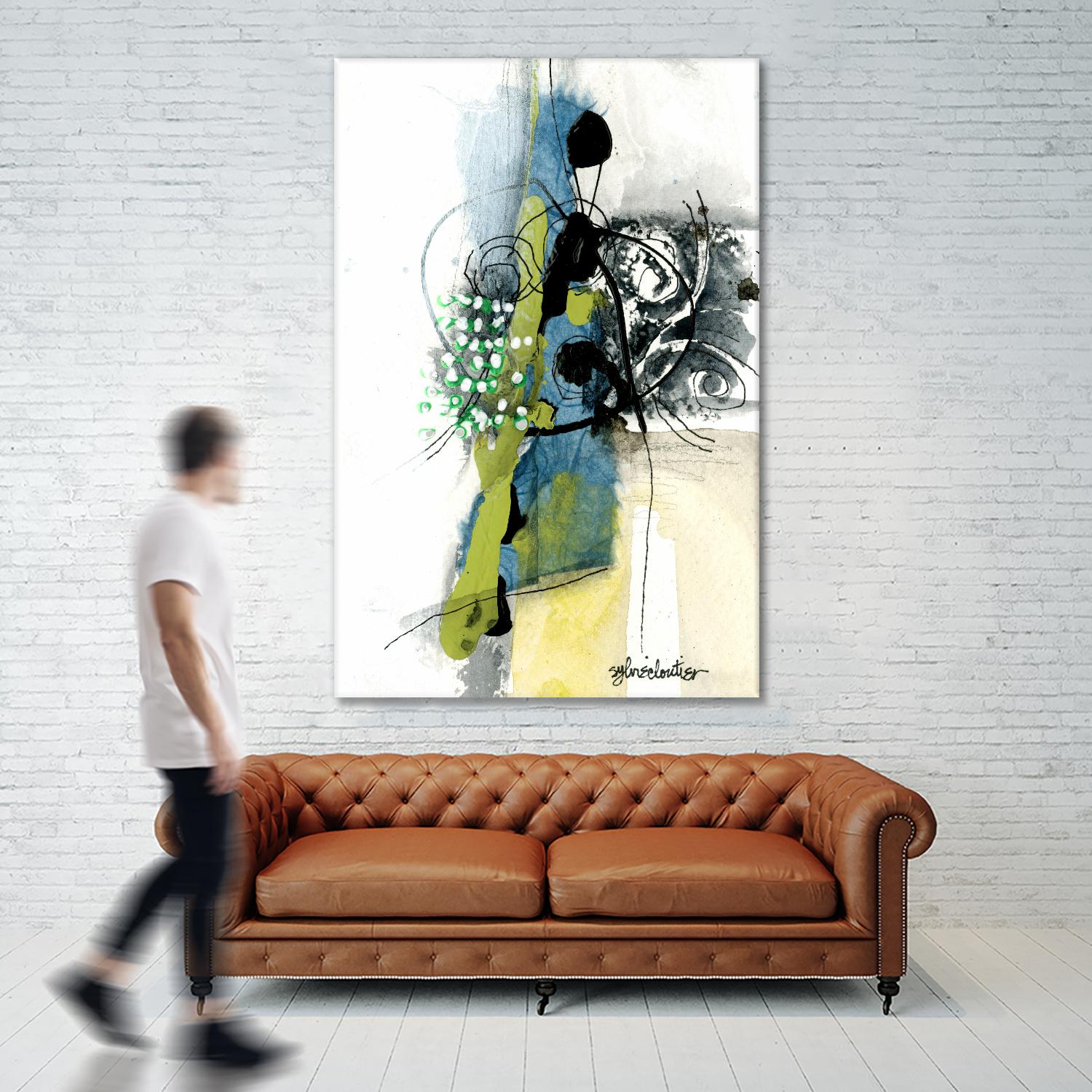 Zone Bleue by Sylvie Cloutier on GIANT ART - blue abstract