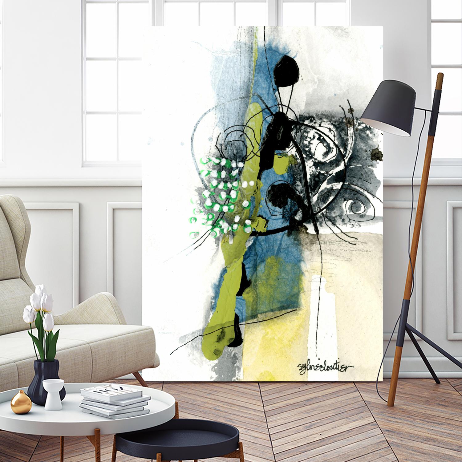 Zone Bleue by Sylvie Cloutier on GIANT ART - blue abstract