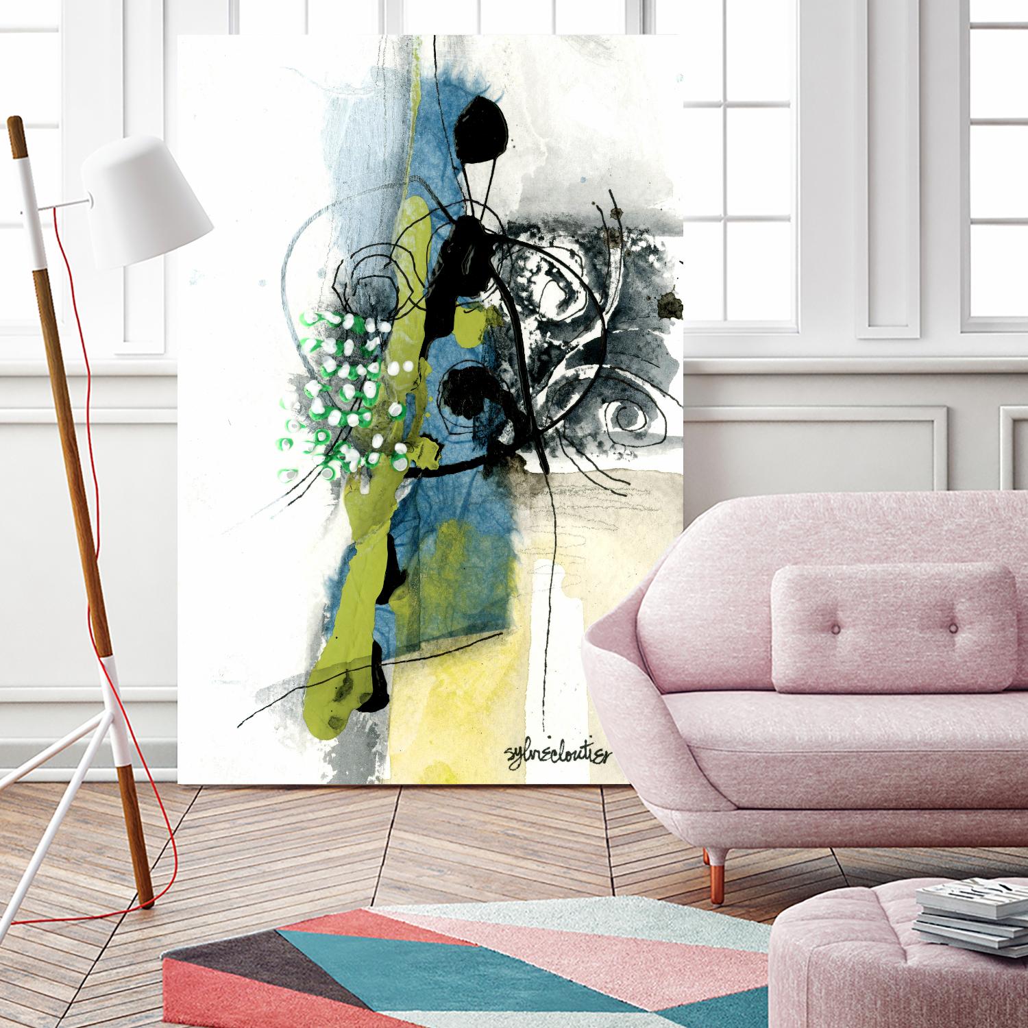 Zone Bleue by Sylvie Cloutier on GIANT ART - blue abstract