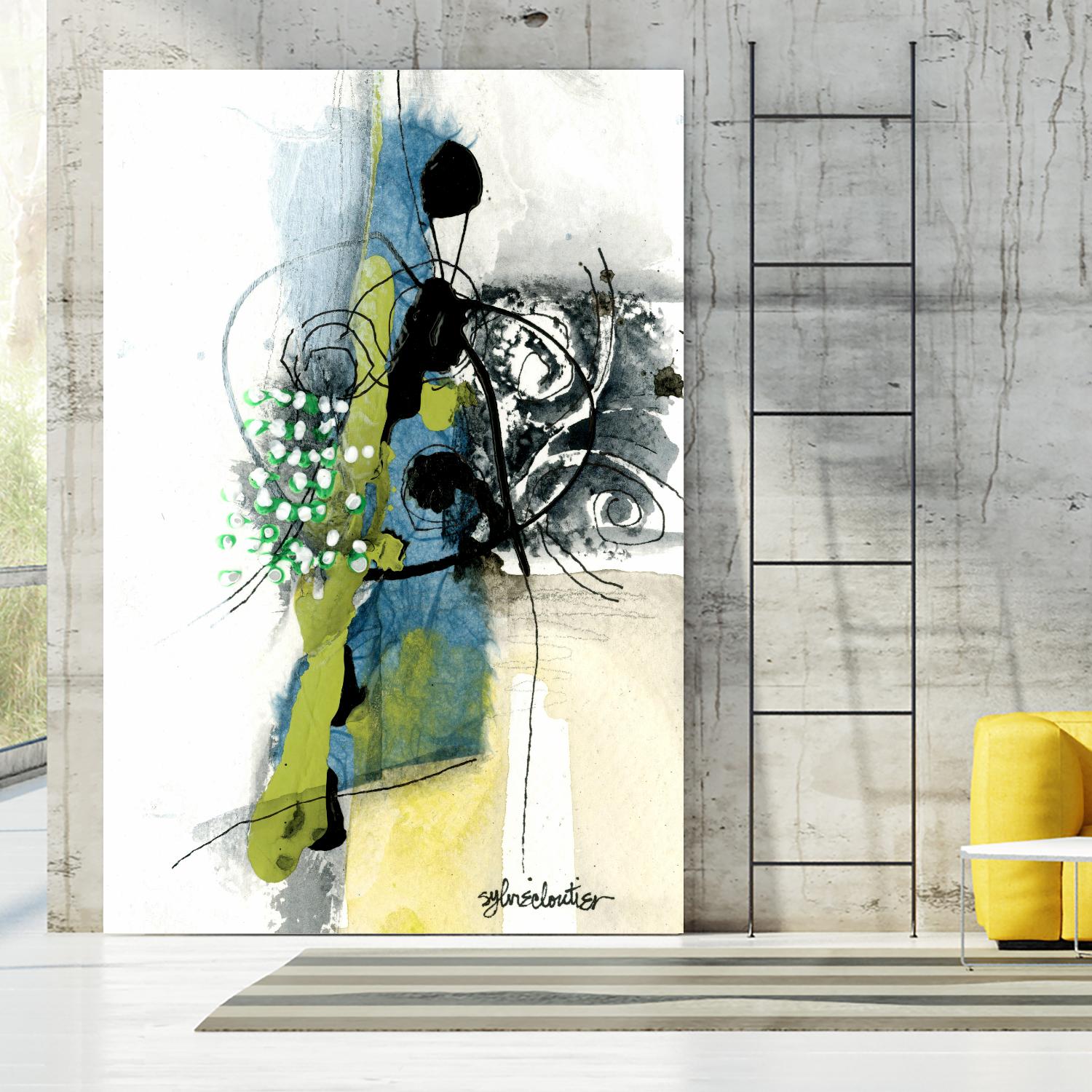 Zone Bleue by Sylvie Cloutier on GIANT ART - blue abstract