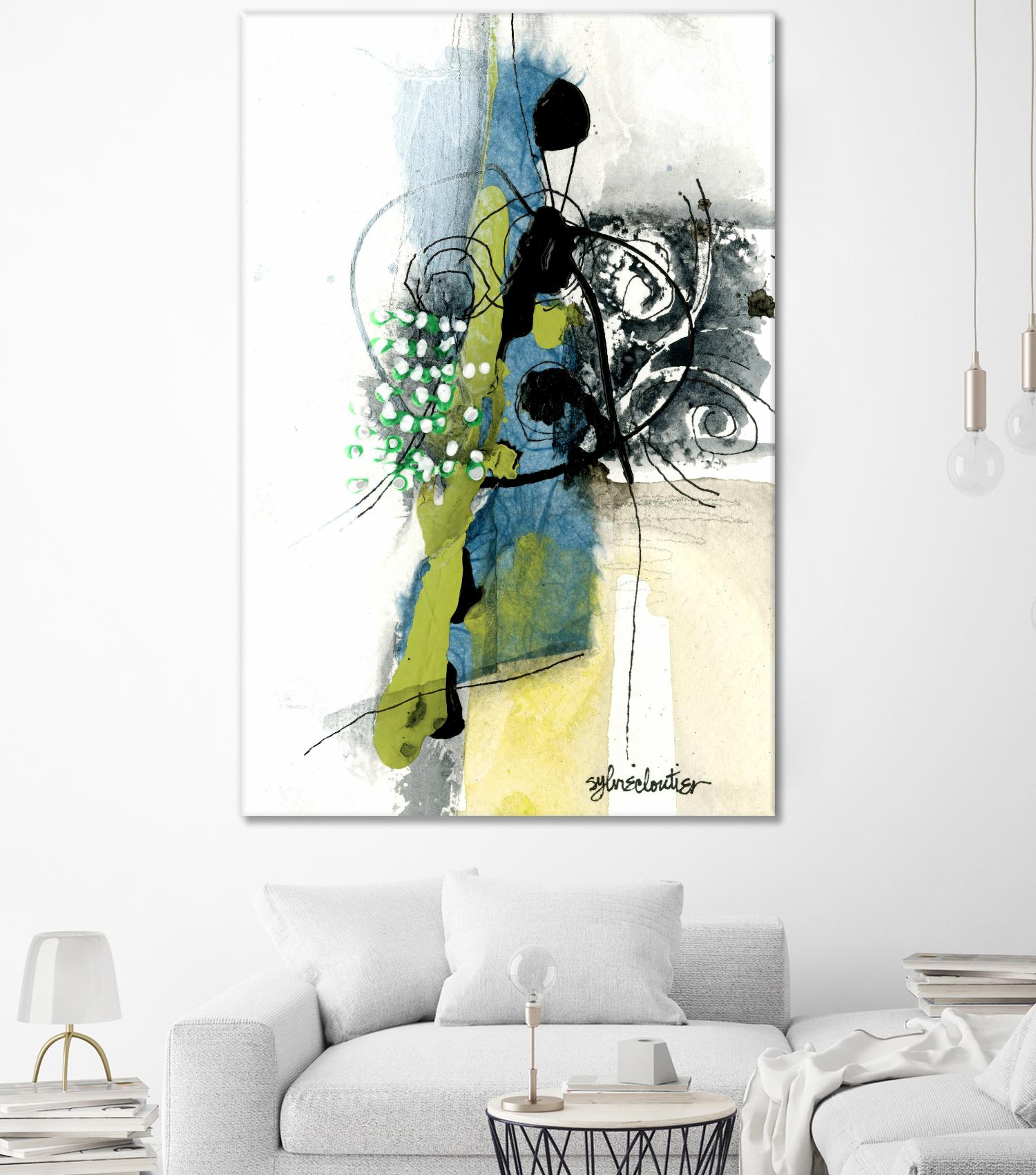 Zone Bleue by Sylvie Cloutier on GIANT ART - blue abstract