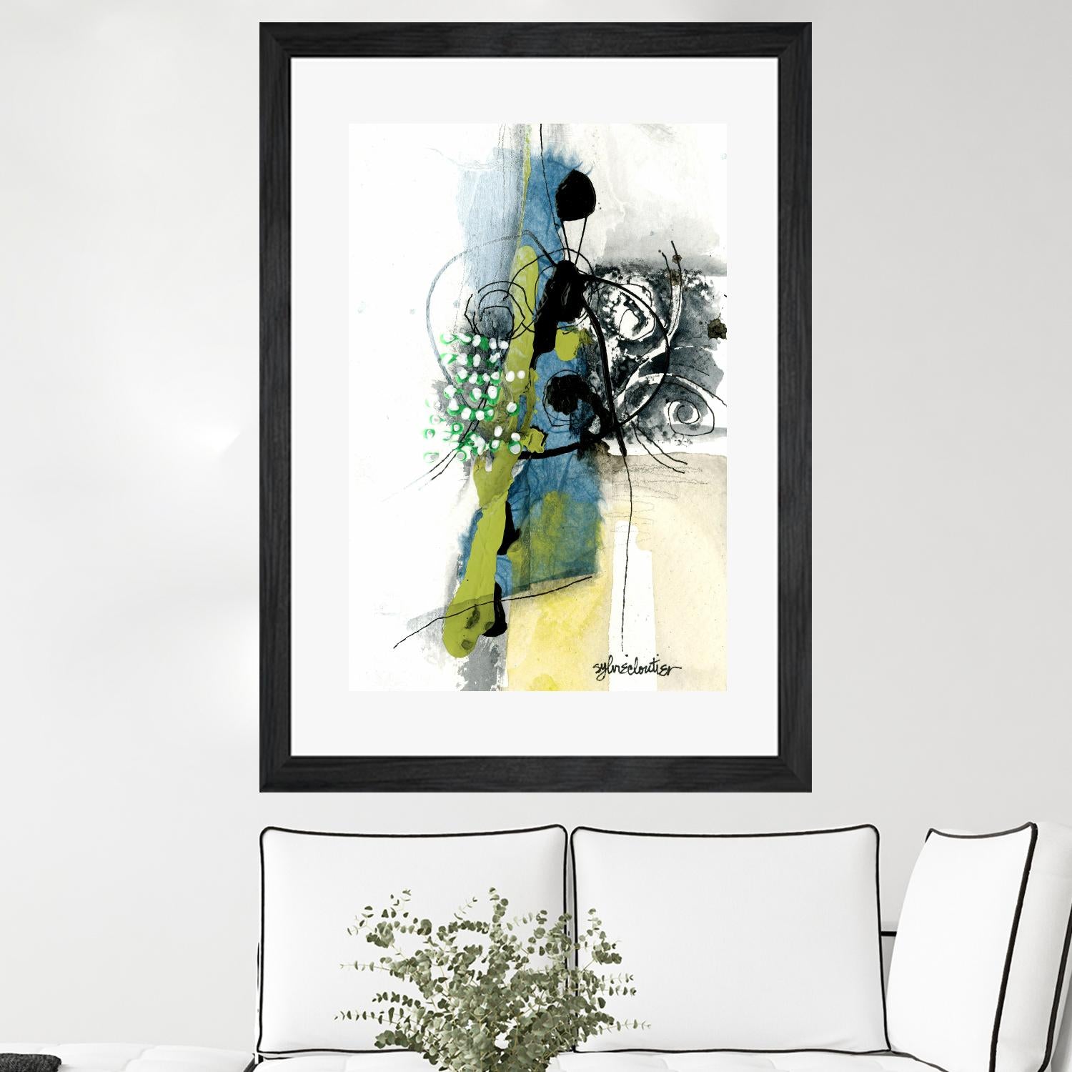 Zone Bleue by Sylvie Cloutier on GIANT ART - green abstract