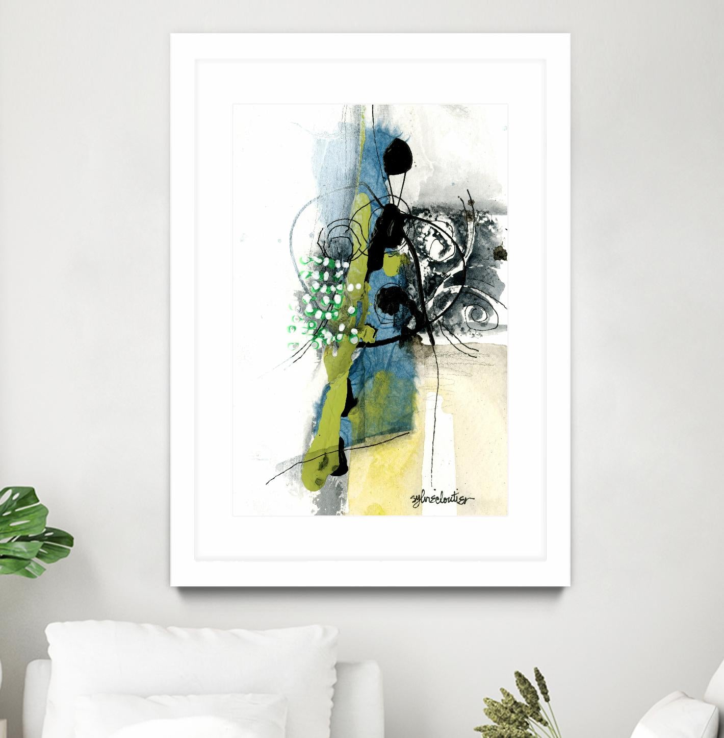 Zone Bleue by Sylvie Cloutier on GIANT ART - green abstract