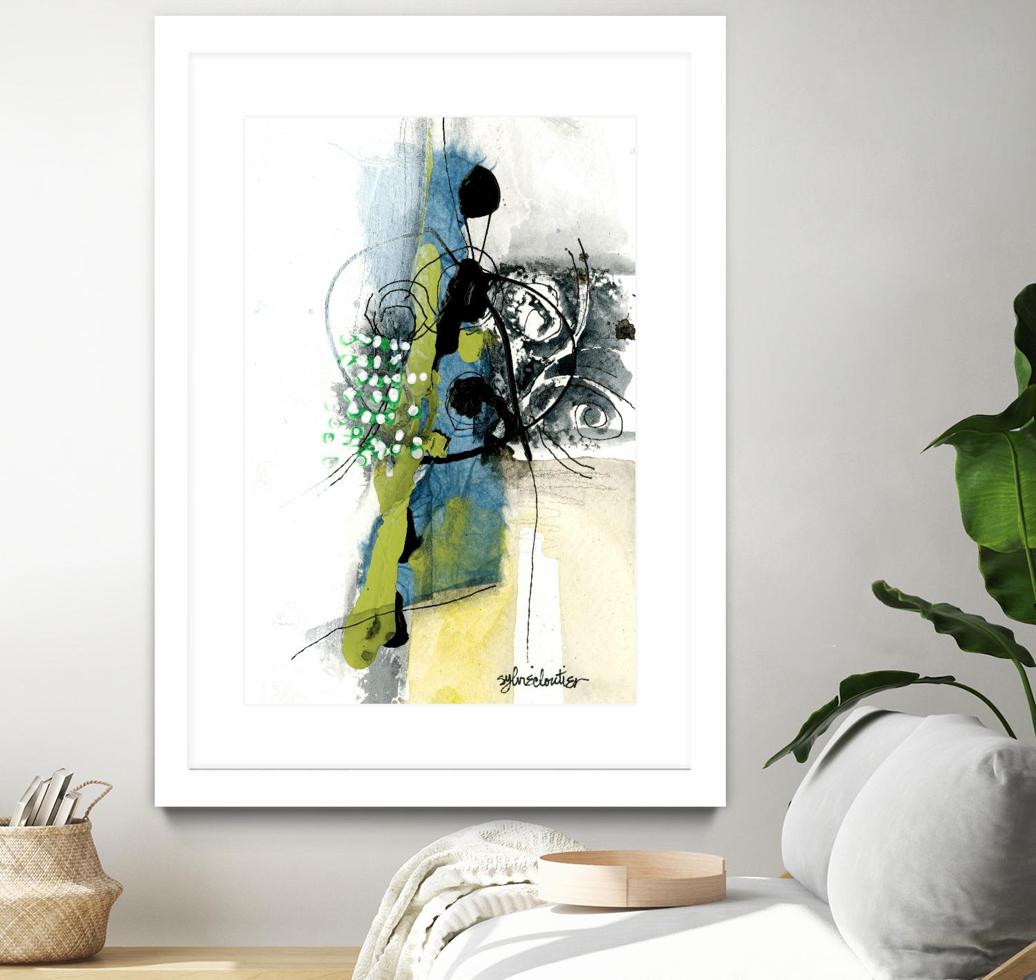 Zone Bleue by Sylvie Cloutier on GIANT ART - green abstract