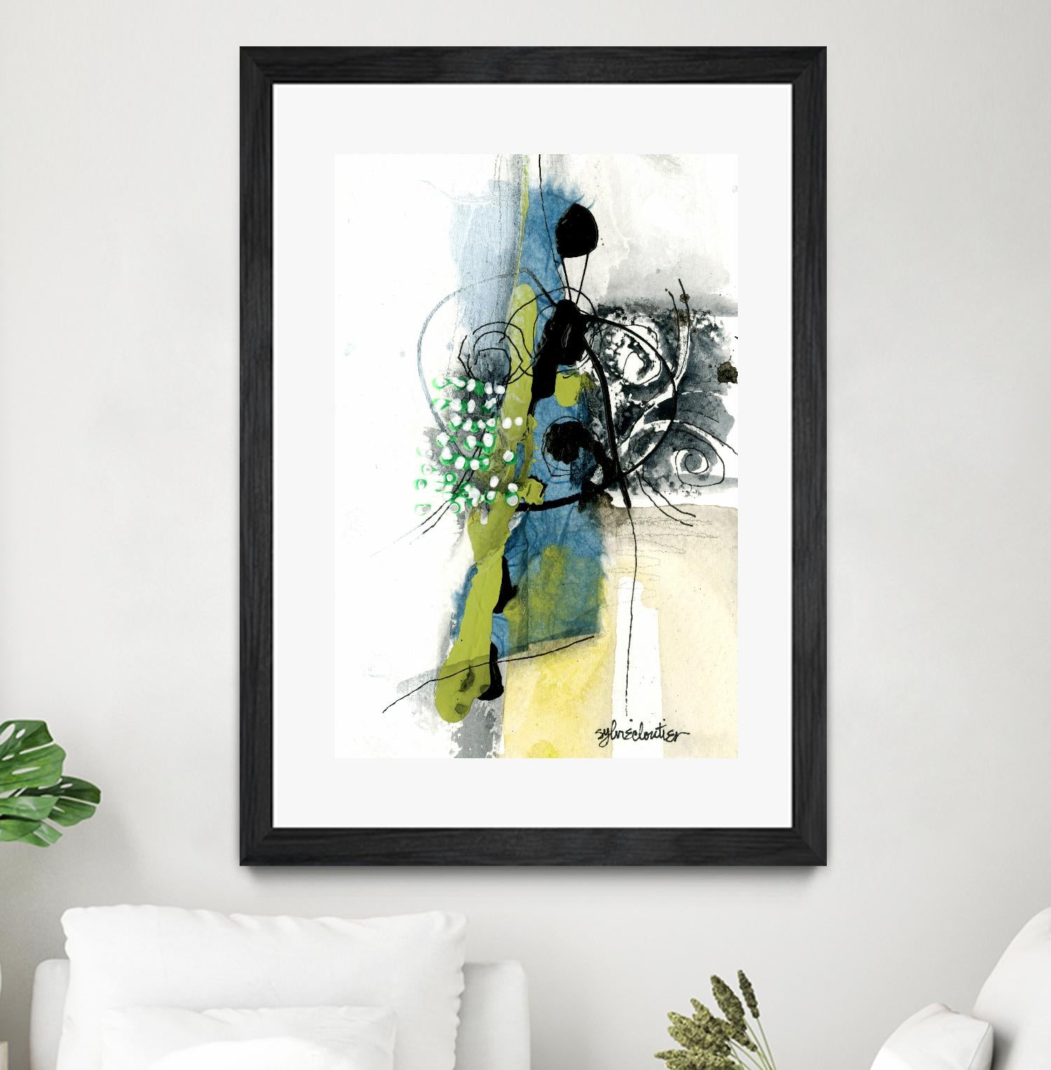 Zone Bleue by Sylvie Cloutier on GIANT ART - green abstract