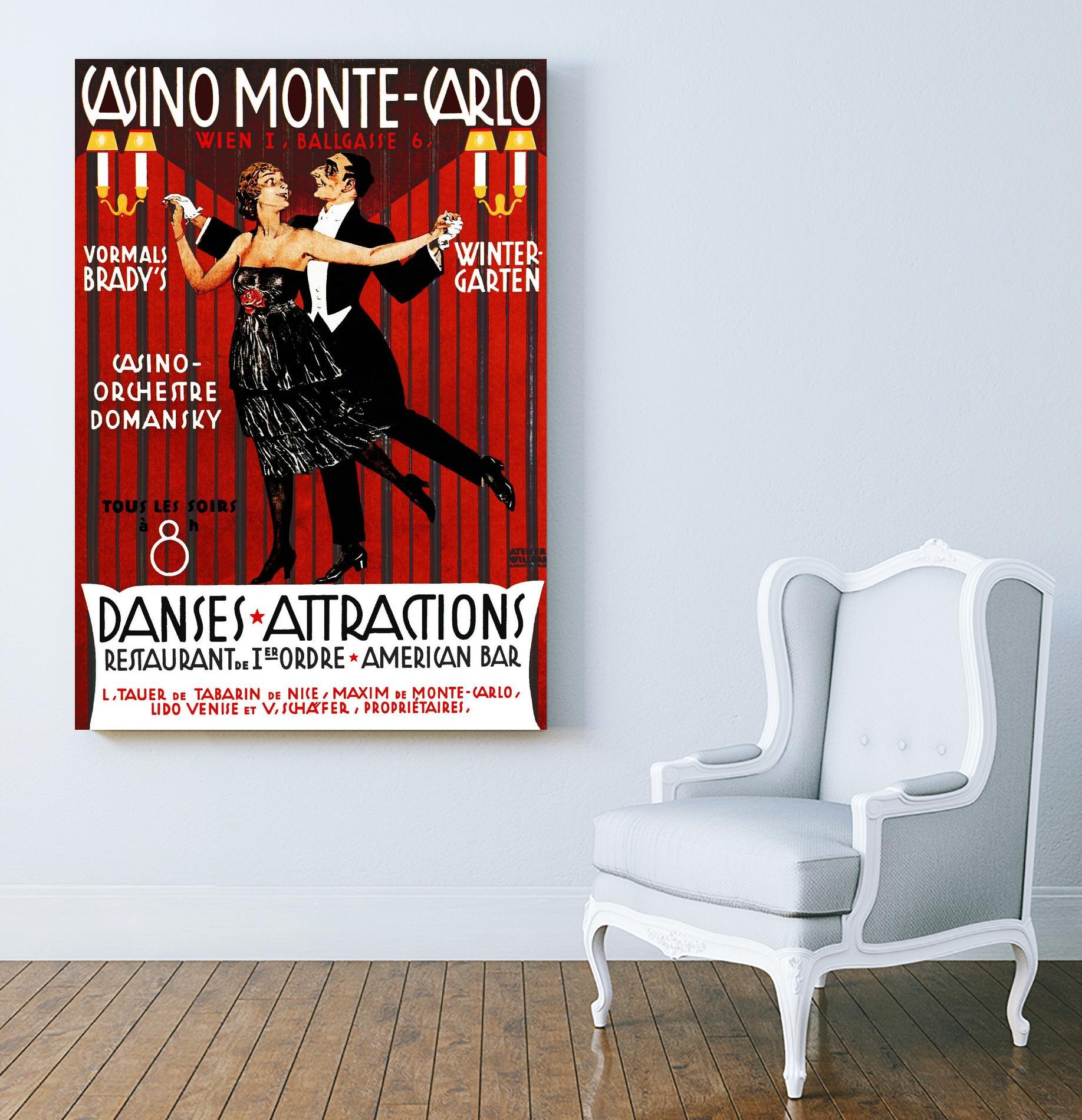 Casino Monte-Carlo by Archive on GIANT ART - red vintage homme et femme
