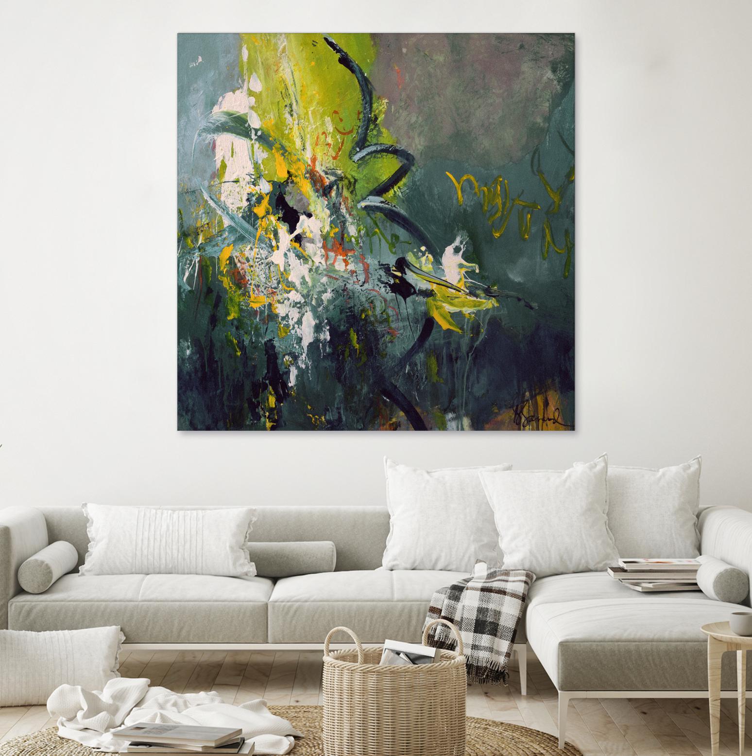 Happiness by Doris Savard on GIANT ART - green abstract