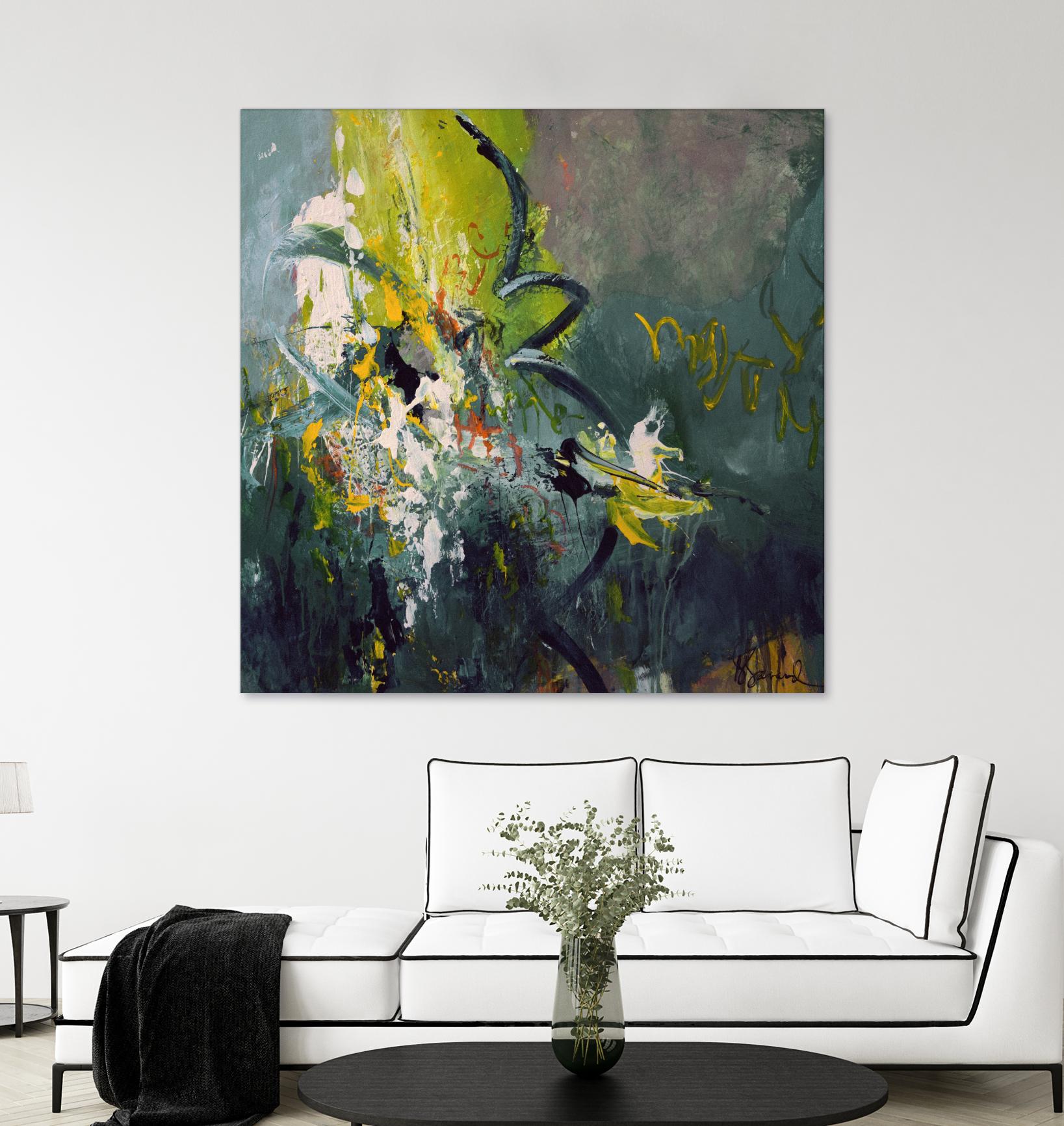 Happiness by Doris Savard on GIANT ART - green abstract