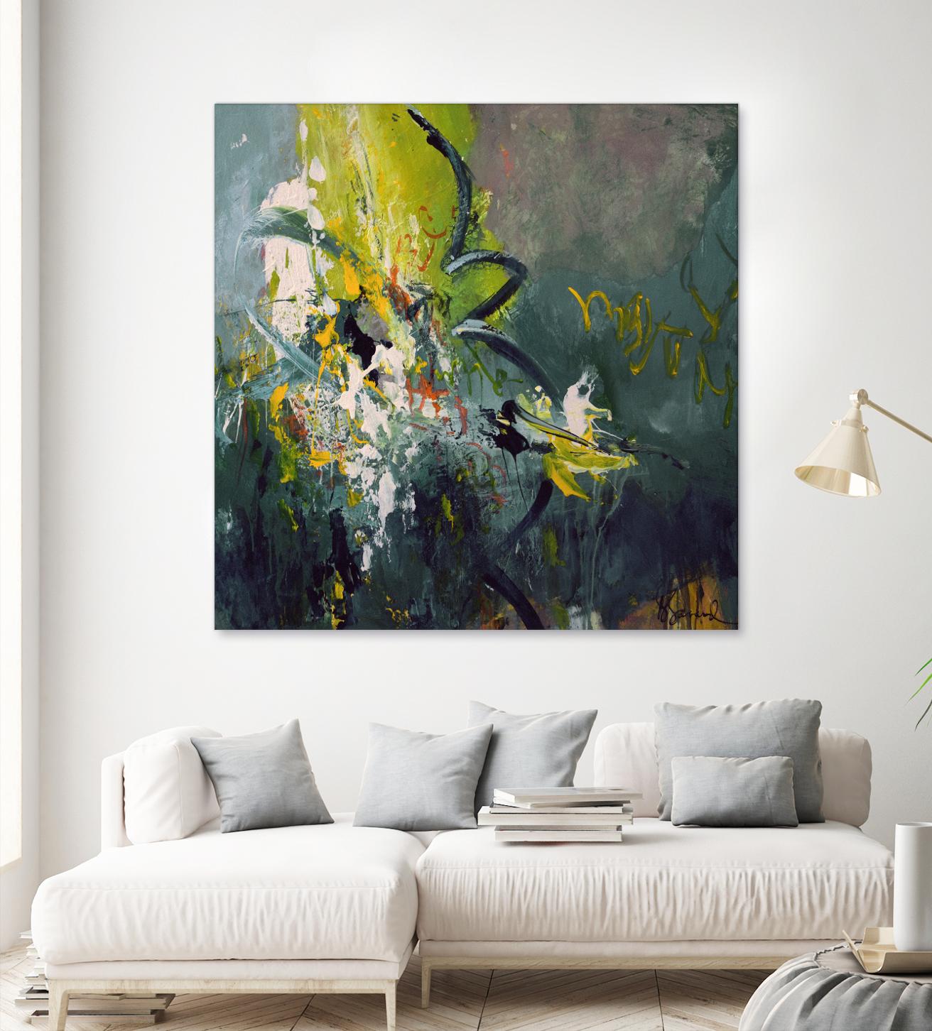 Happiness by Doris Savard on GIANT ART - green abstract