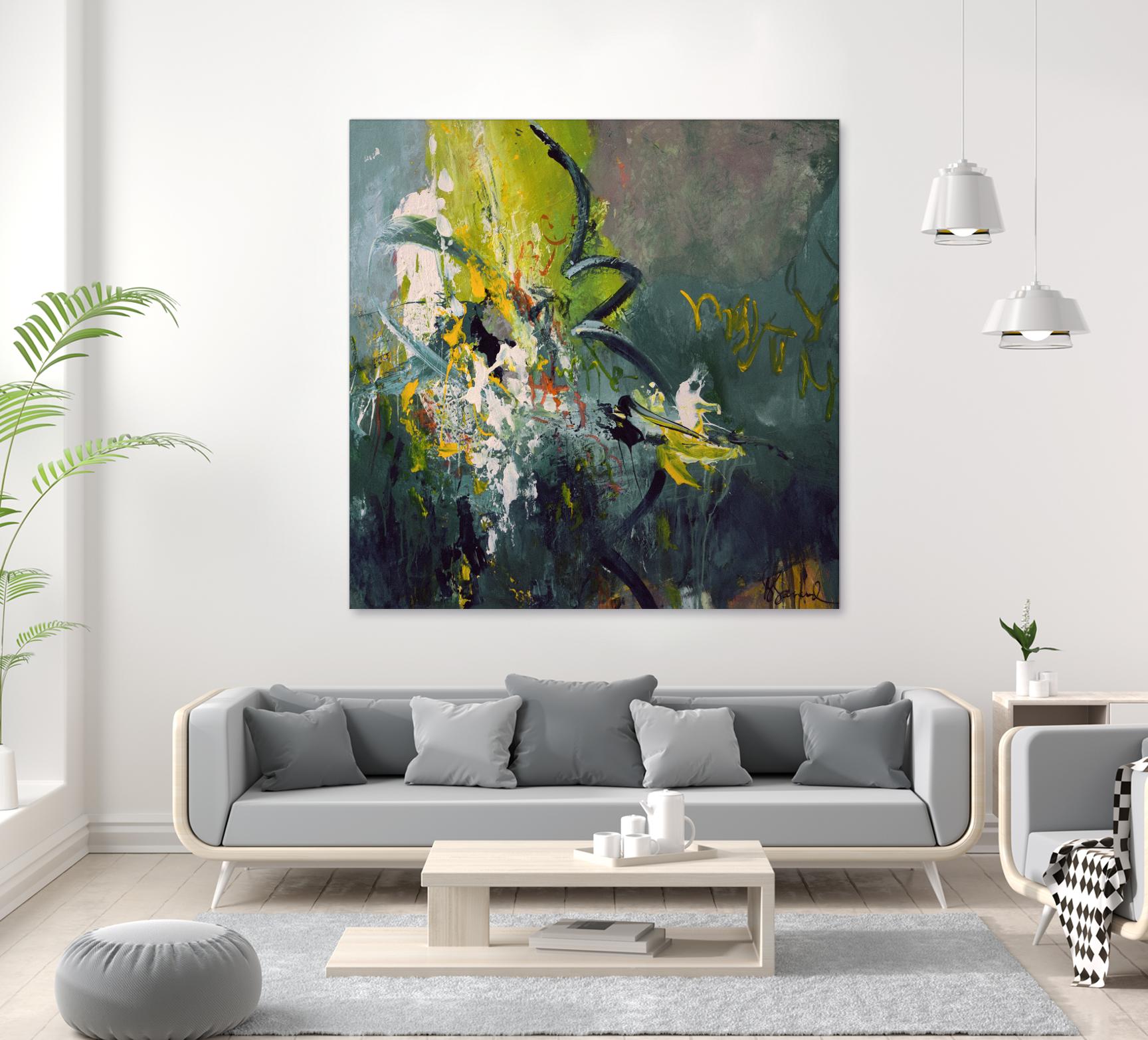 Happiness by Doris Savard on GIANT ART - green abstract