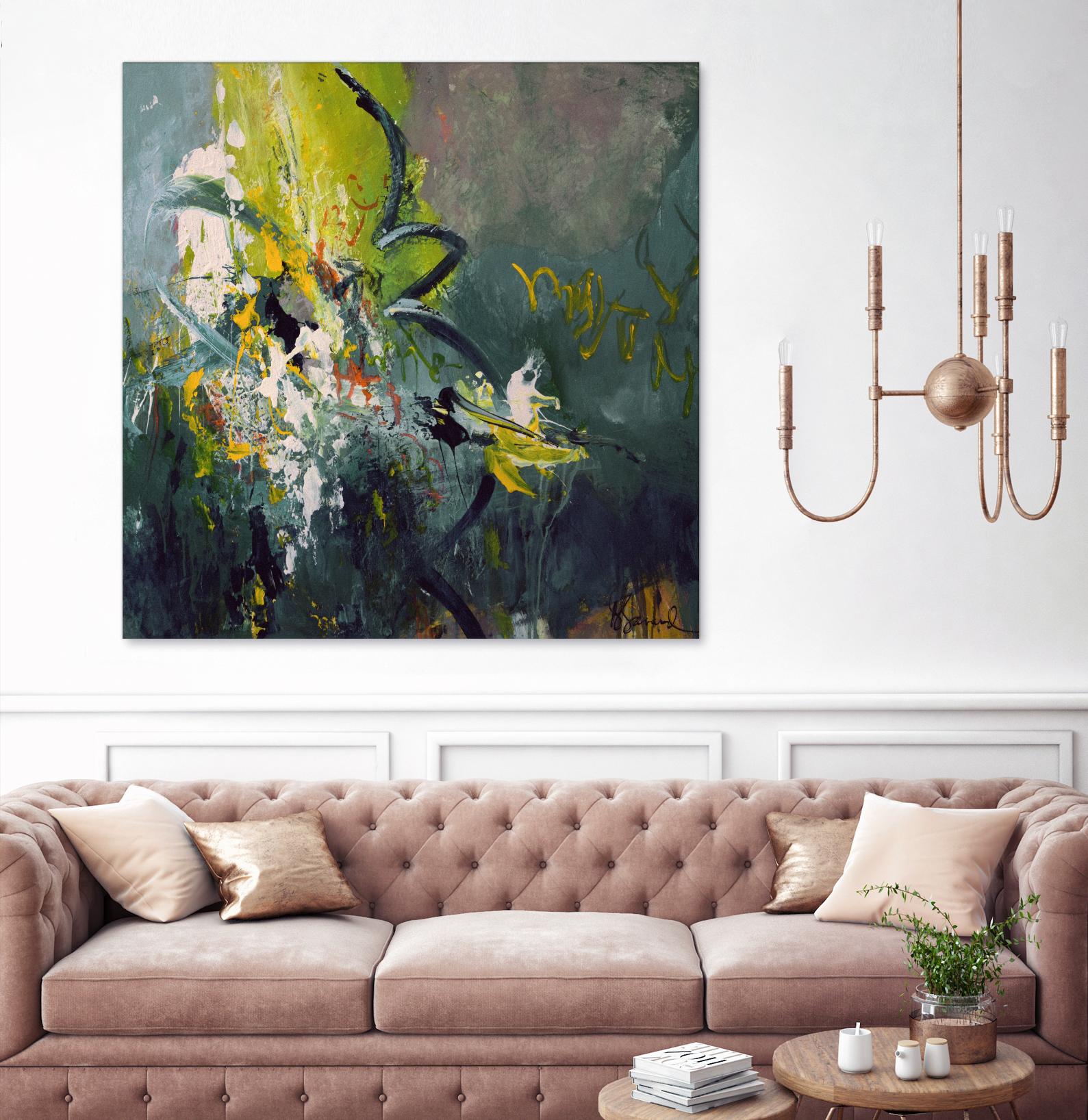 Happiness by Doris Savard on GIANT ART - green abstract