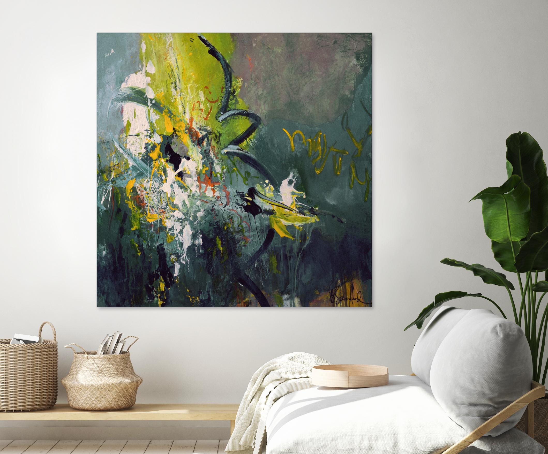 Happiness by Doris Savard on GIANT ART - green abstract