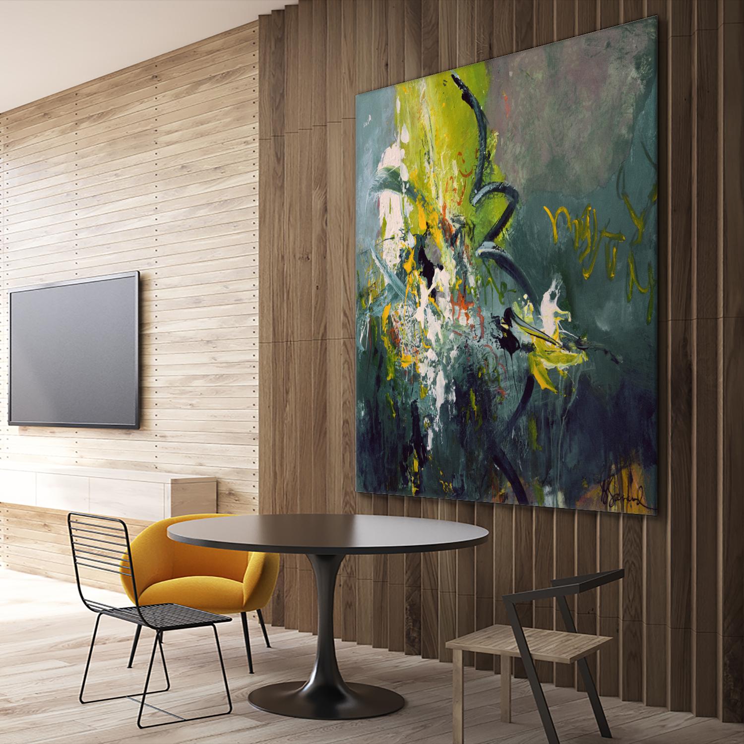 Happiness by Doris Savard on GIANT ART - green abstract