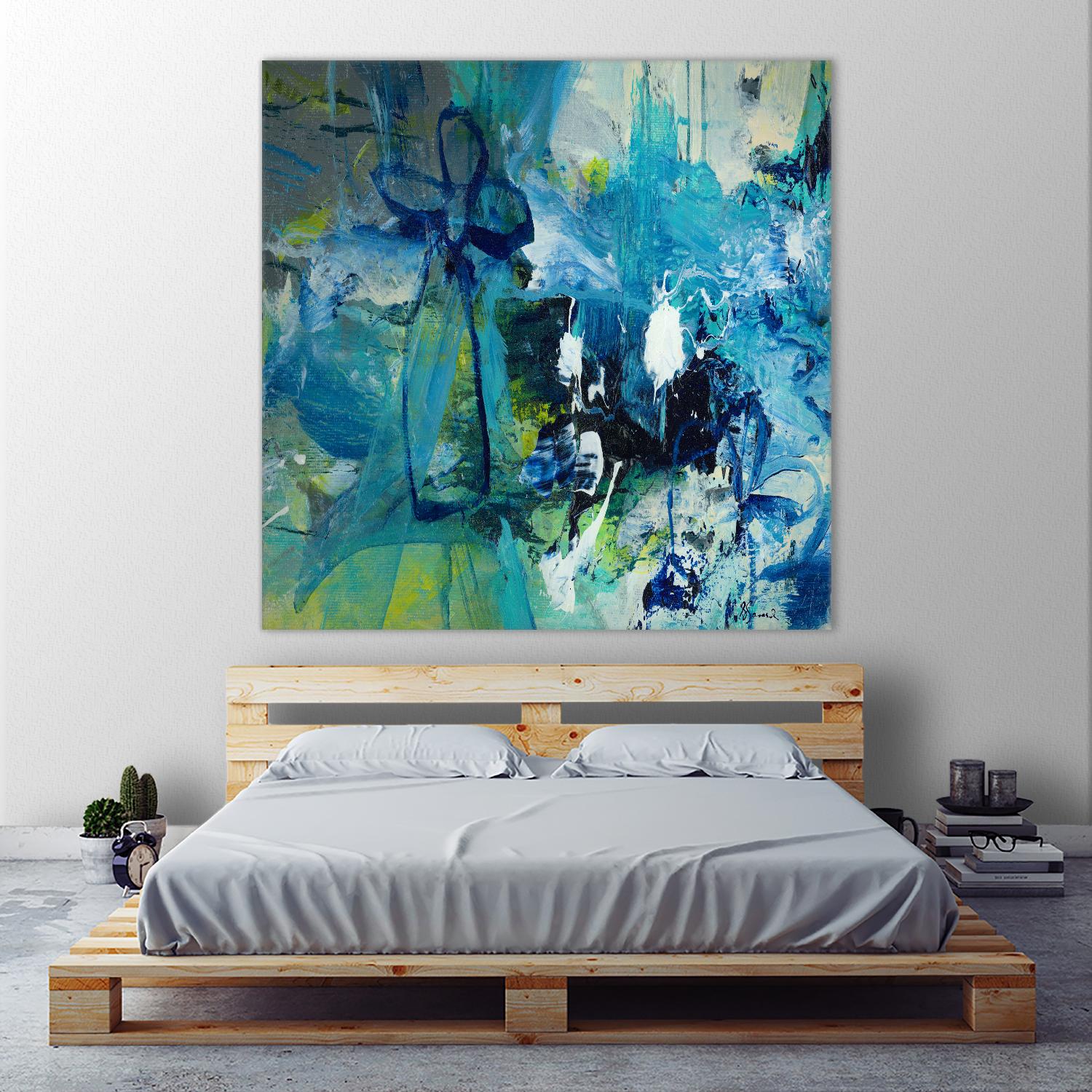 Abstract Flower by Doris Savard on GIANT ART - blue abstract
