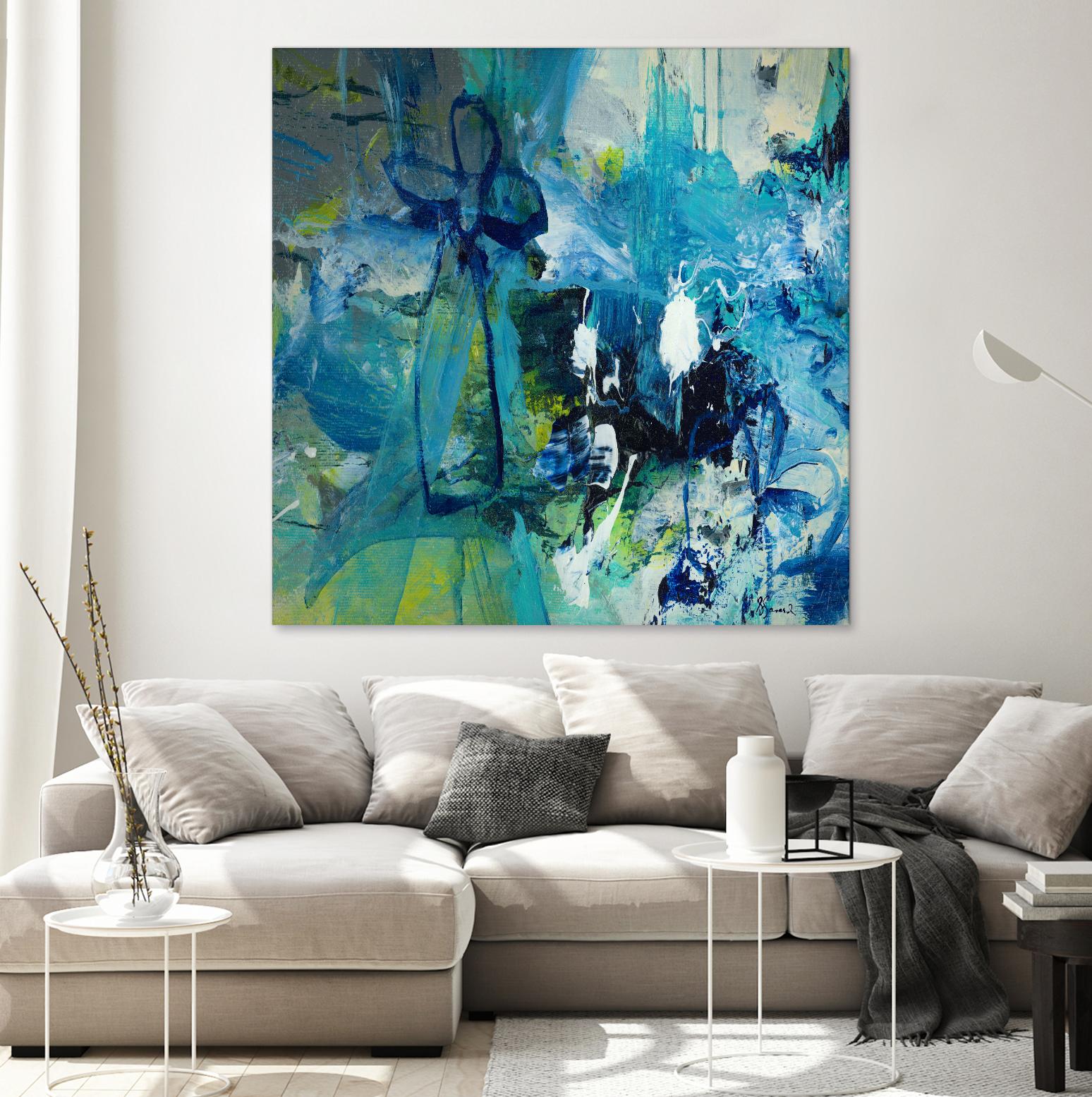 Abstract Flower by Doris Savard on GIANT ART - blue abstract