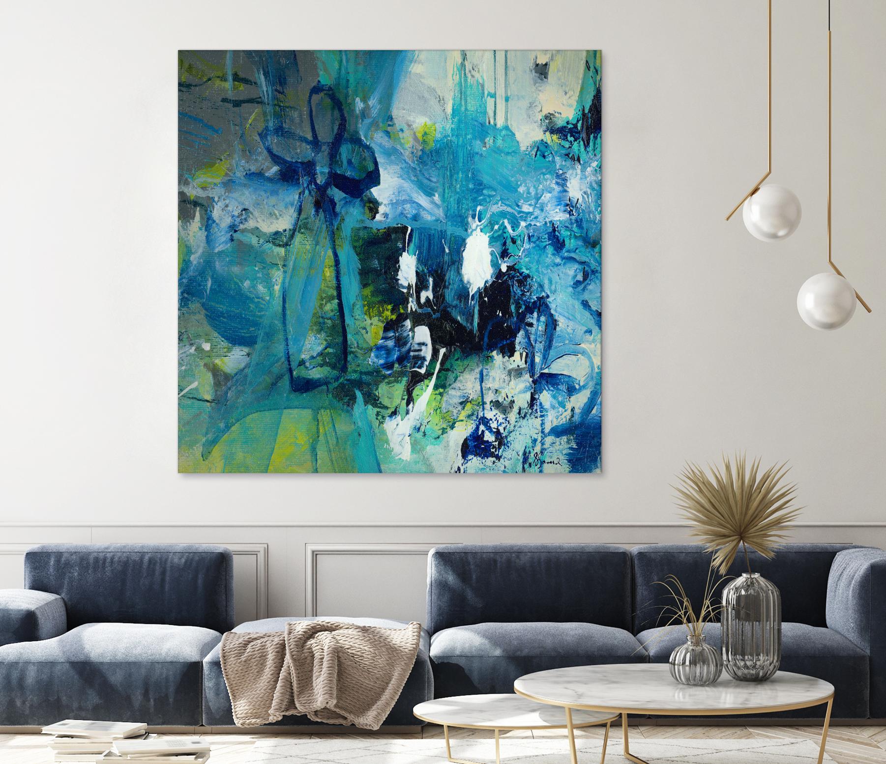 Abstract Flower by Doris Savard on GIANT ART - blue abstract