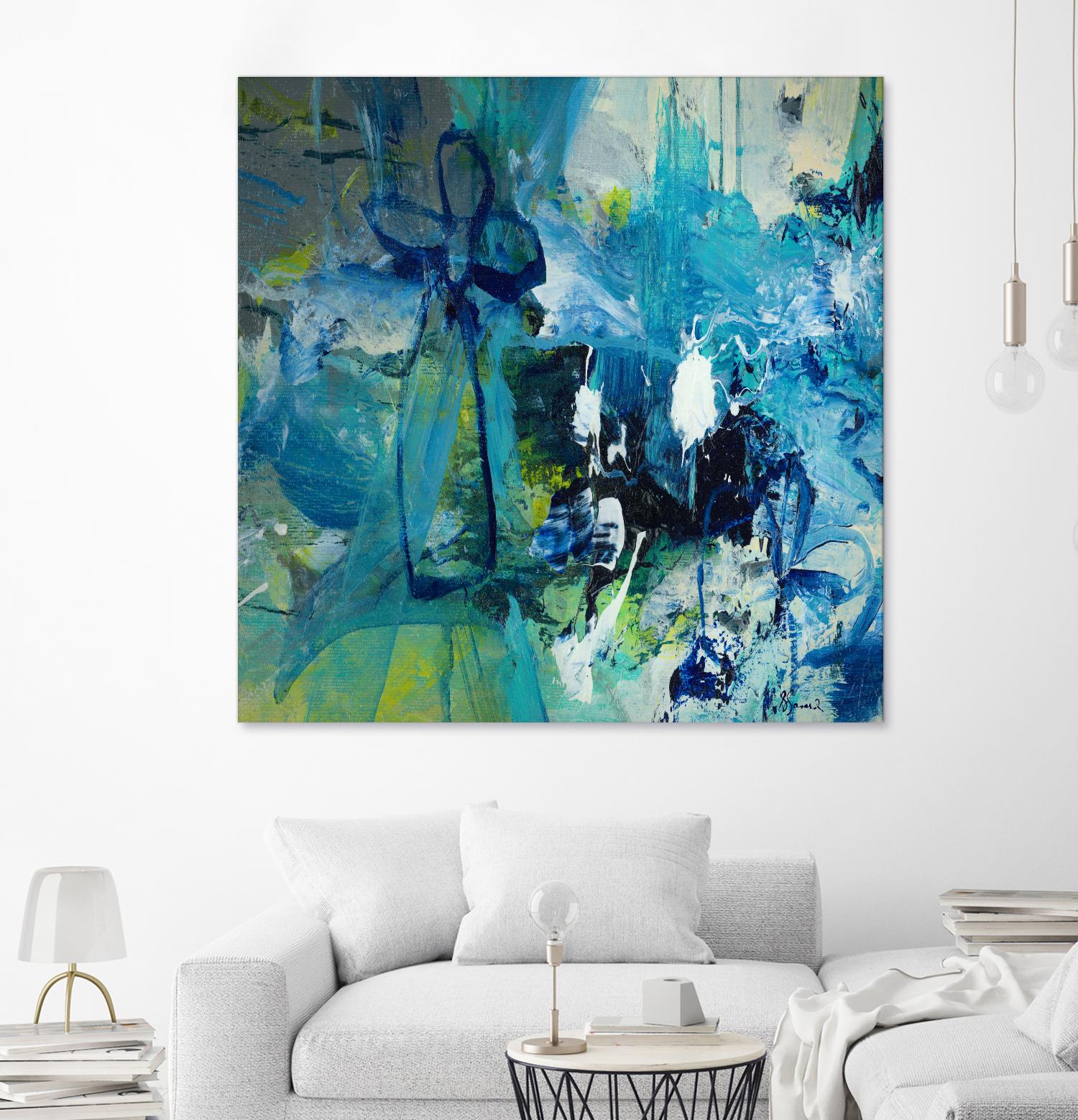 Abstract Flower by Doris Savard on GIANT ART - blue abstract