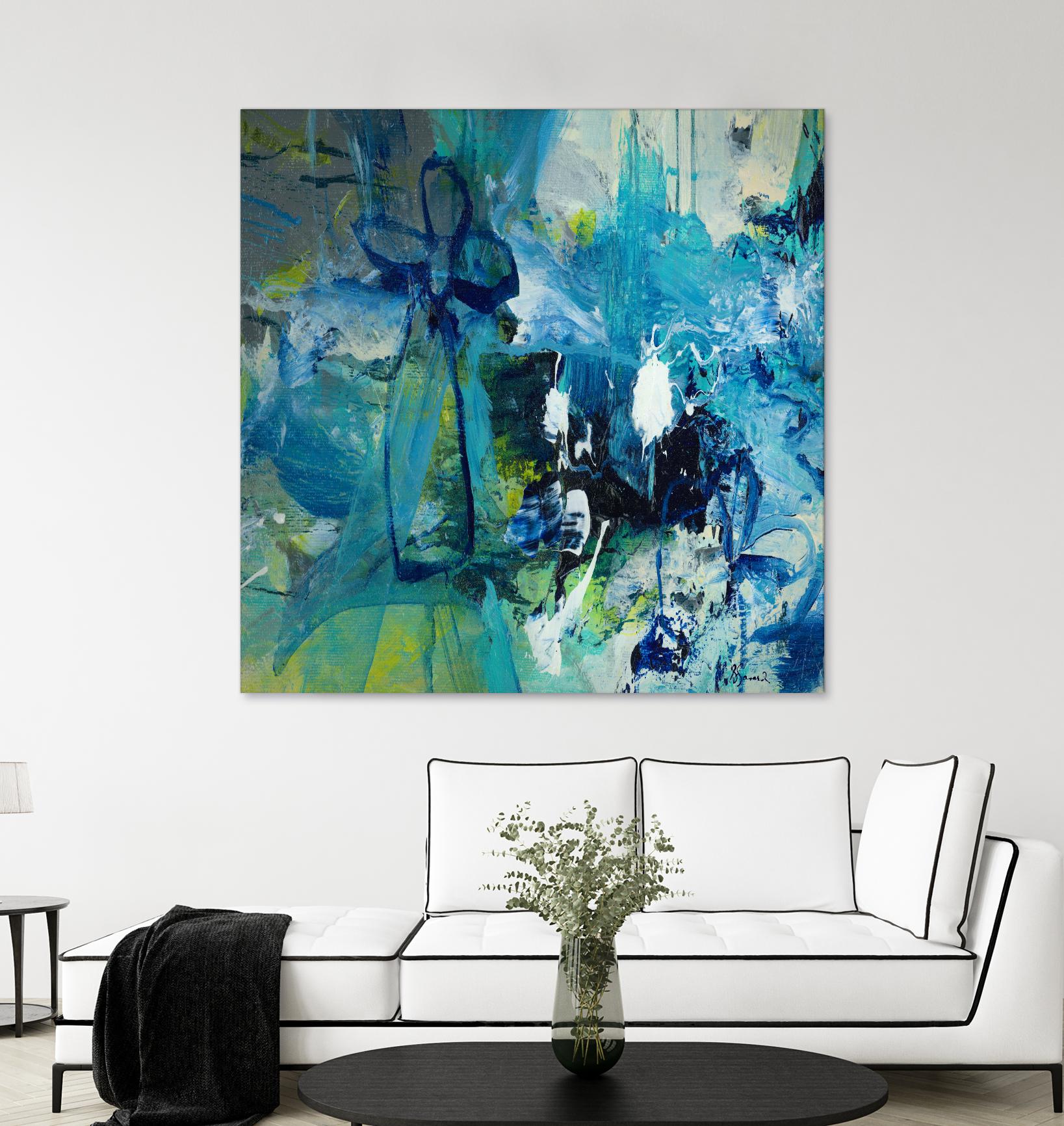 Abstract Flower by Doris Savard on GIANT ART - blue abstract