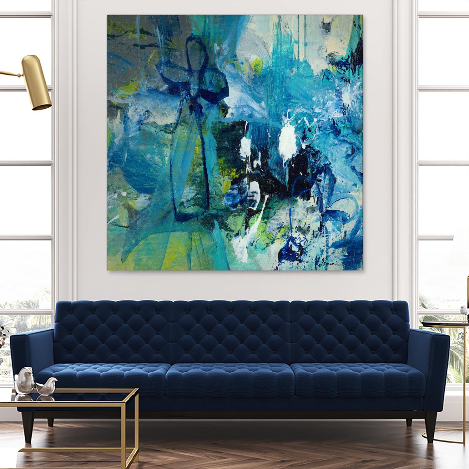 Abstract Flower by Doris Savard on GIANT ART - blue abstract
