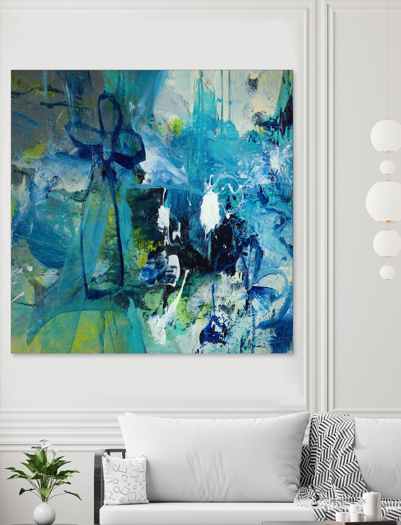 Abstract Flower by Doris Savard on GIANT ART - blue abstract