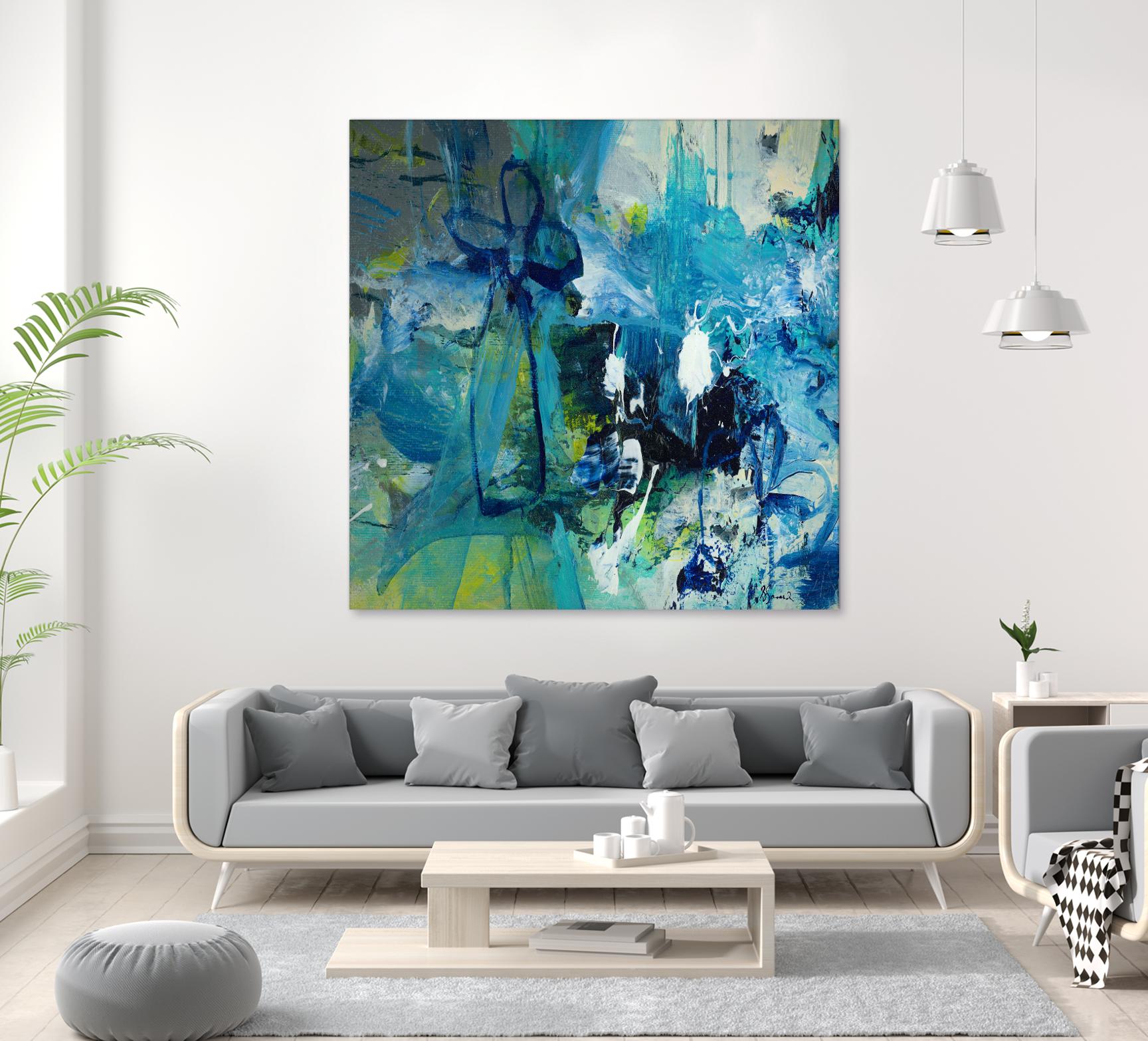 Abstract Flower by Doris Savard on GIANT ART - blue abstract