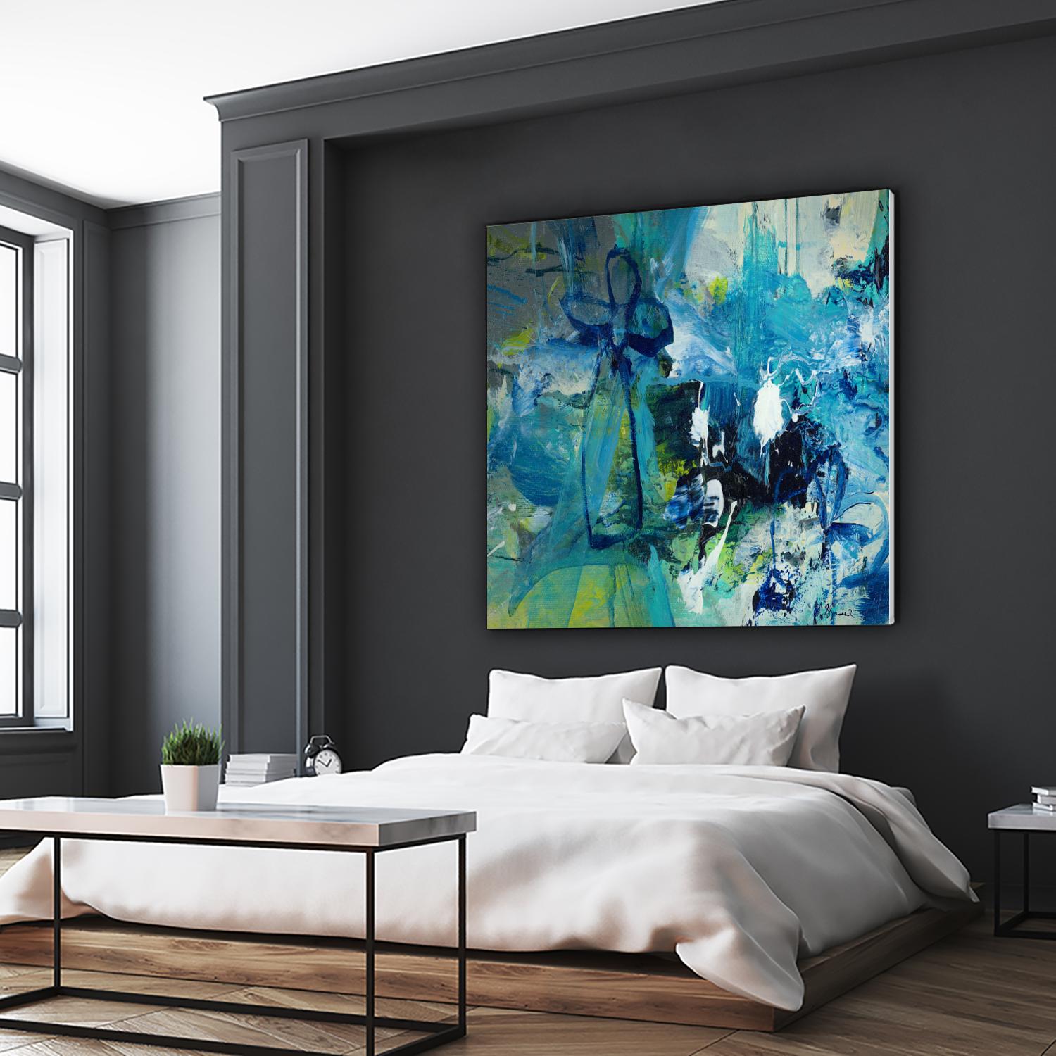 Abstract Flower by Doris Savard on GIANT ART - blue abstract