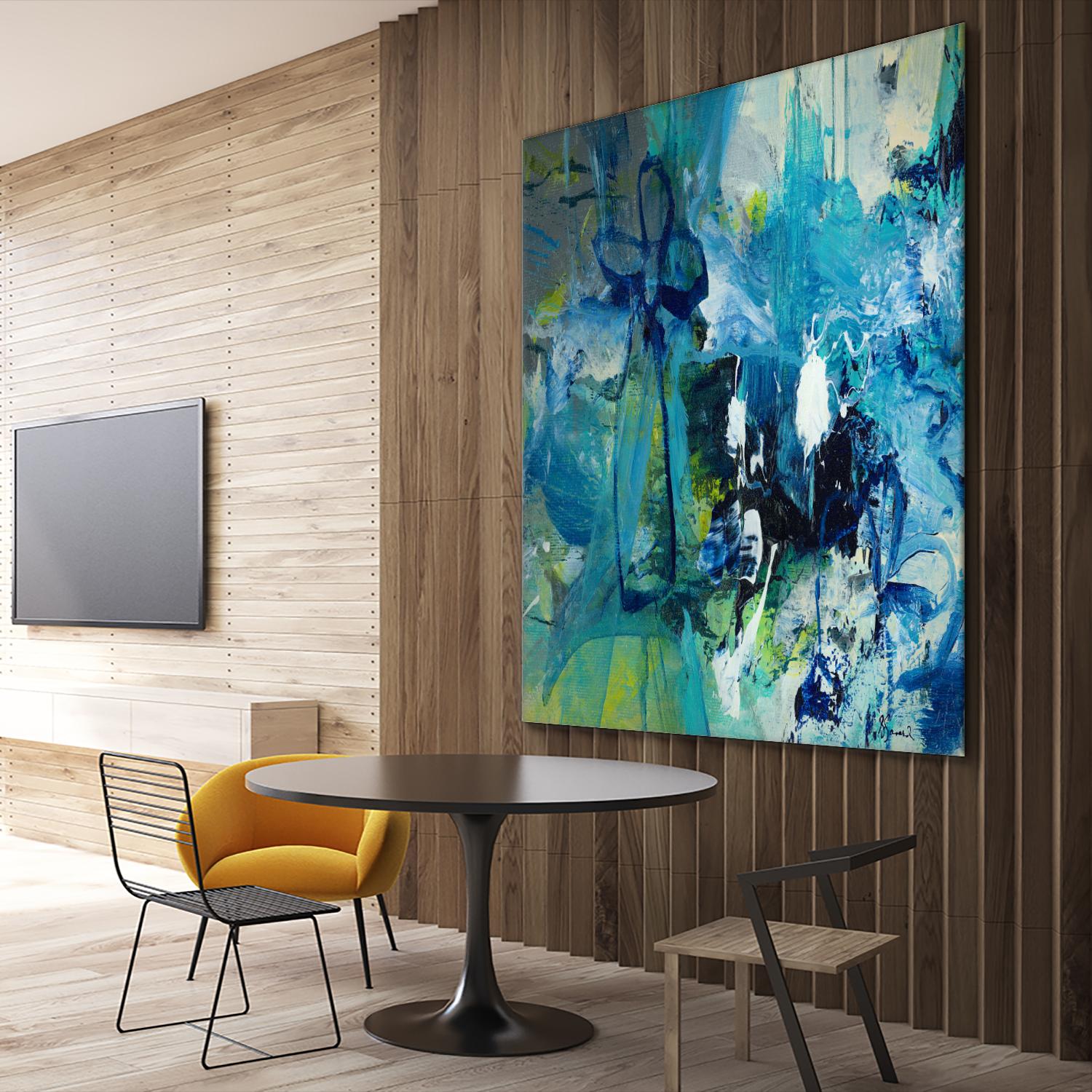 Abstract Flower by Doris Savard on GIANT ART - blue abstract