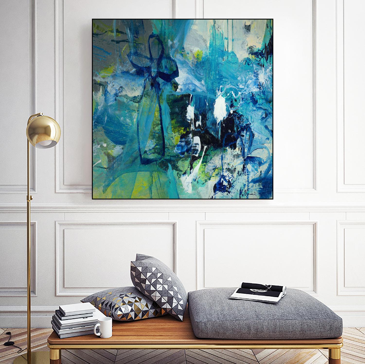 Abstract Flower by Doris Savard on GIANT ART - blue abstract