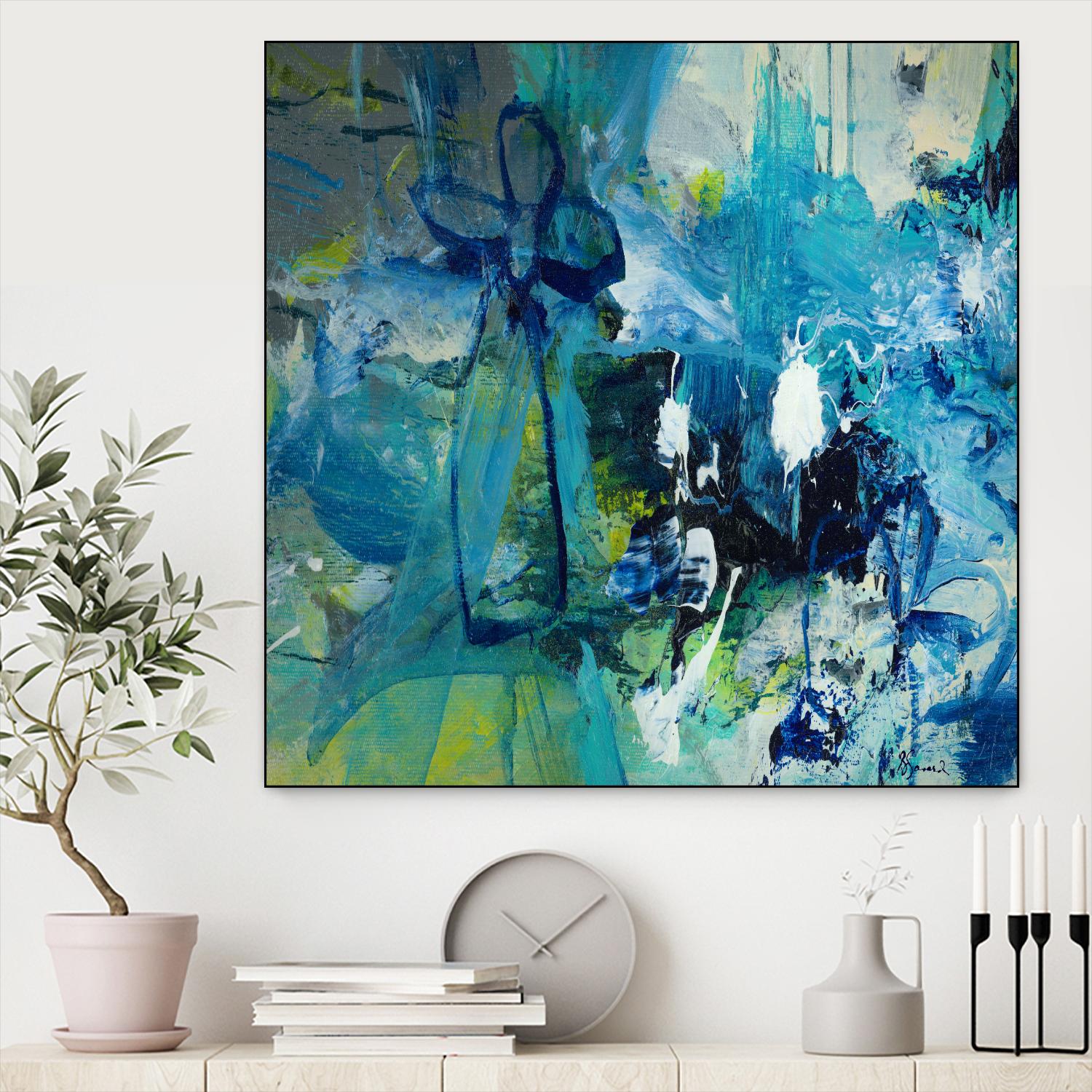 Abstract Flower by Doris Savard on GIANT ART - blue abstract