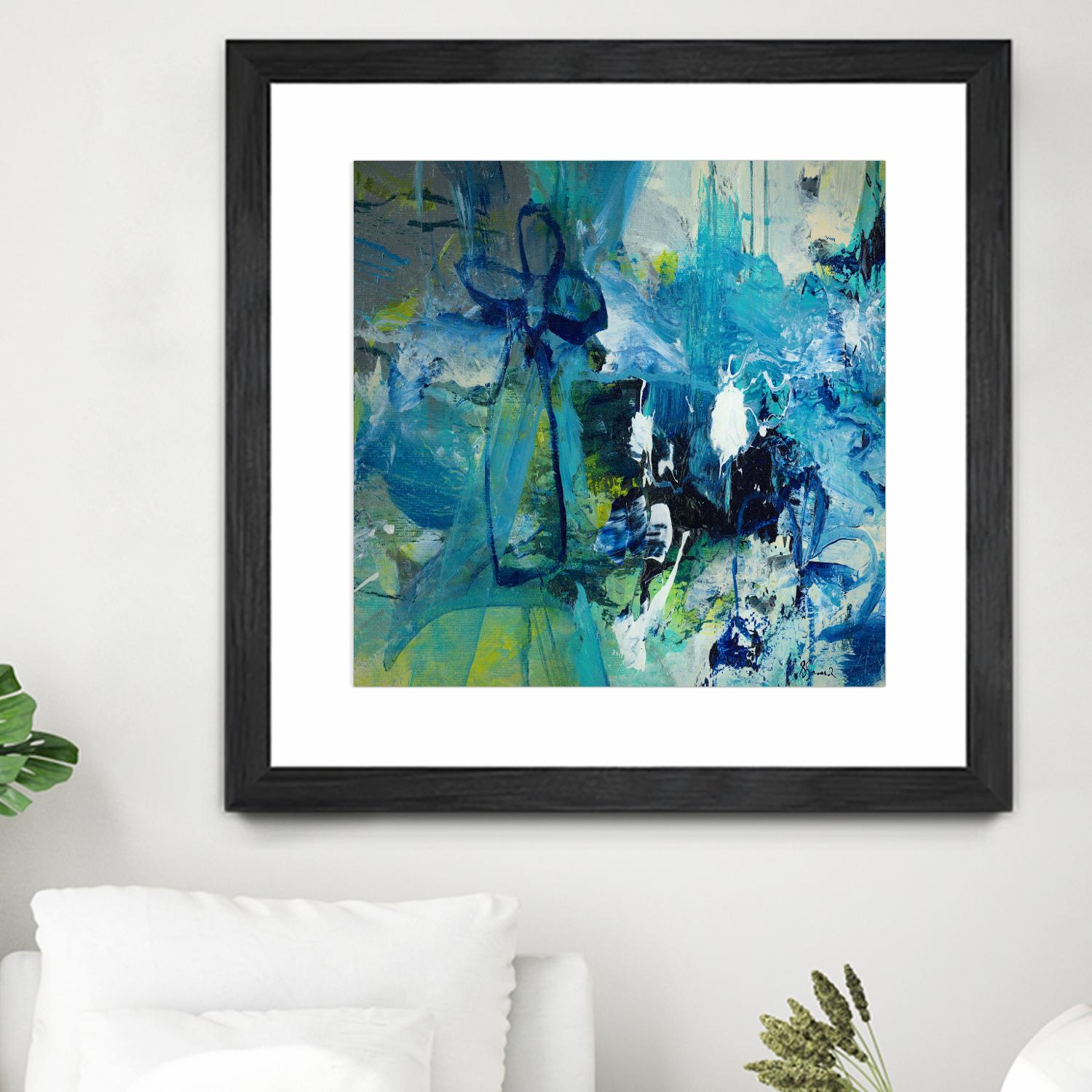 Abstract Flower by Doris Savard on GIANT ART - blue abstract