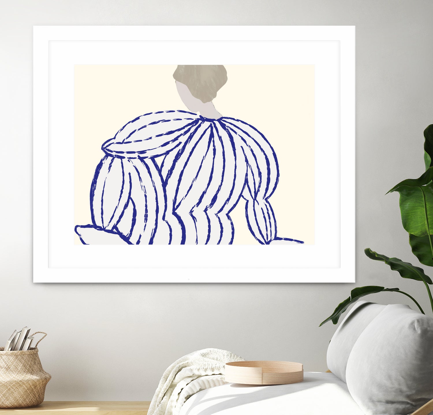 Blue reflection by M Studio on GIANT ART - beige minimalist