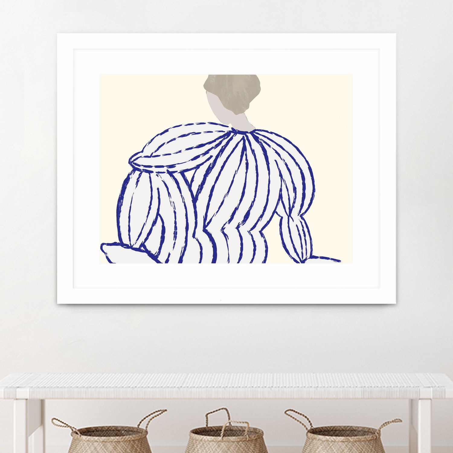 Blue reflection by M Studio on GIANT ART - beige minimalist