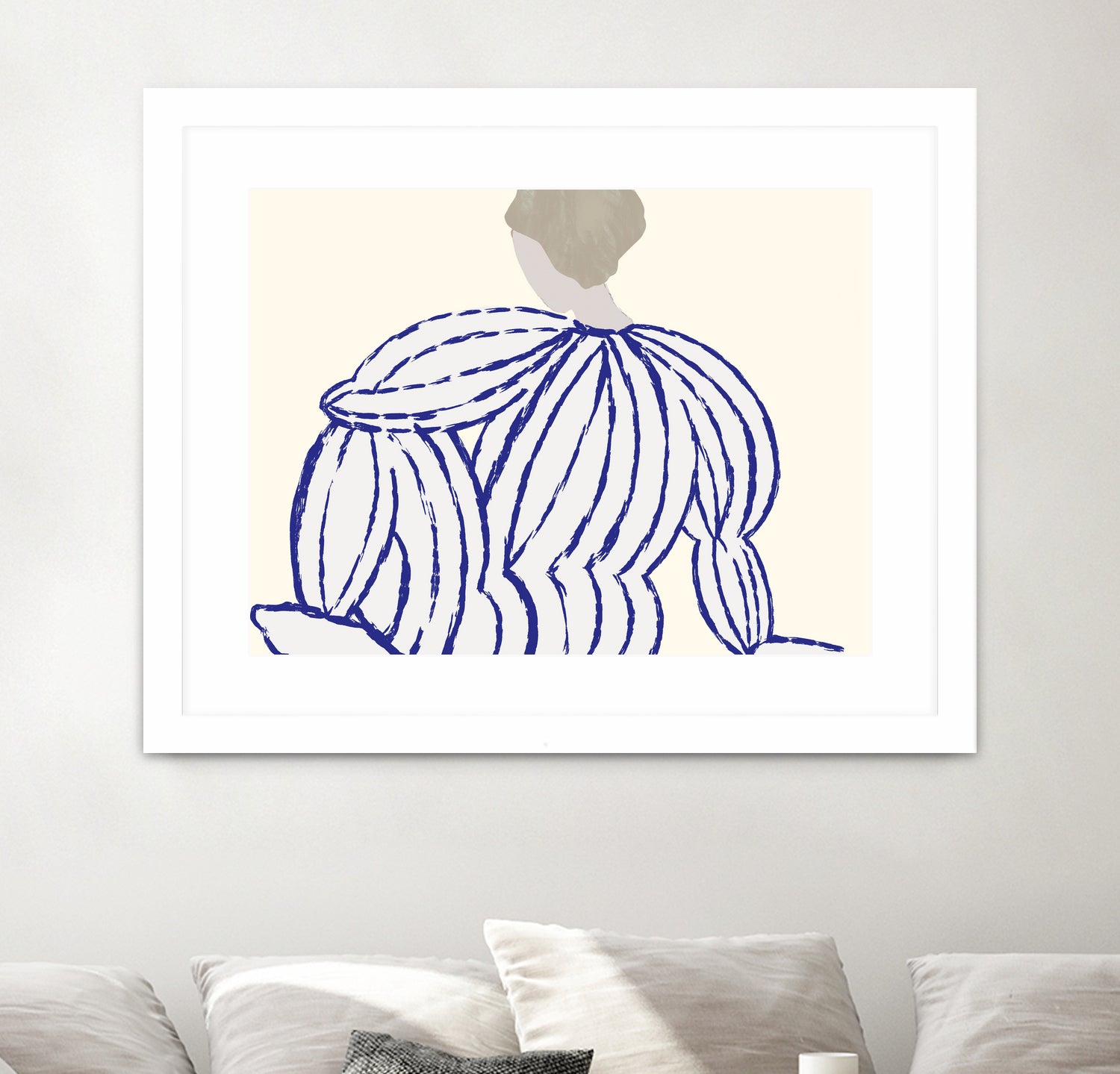 Blue reflection by M Studio on GIANT ART - beige minimalist