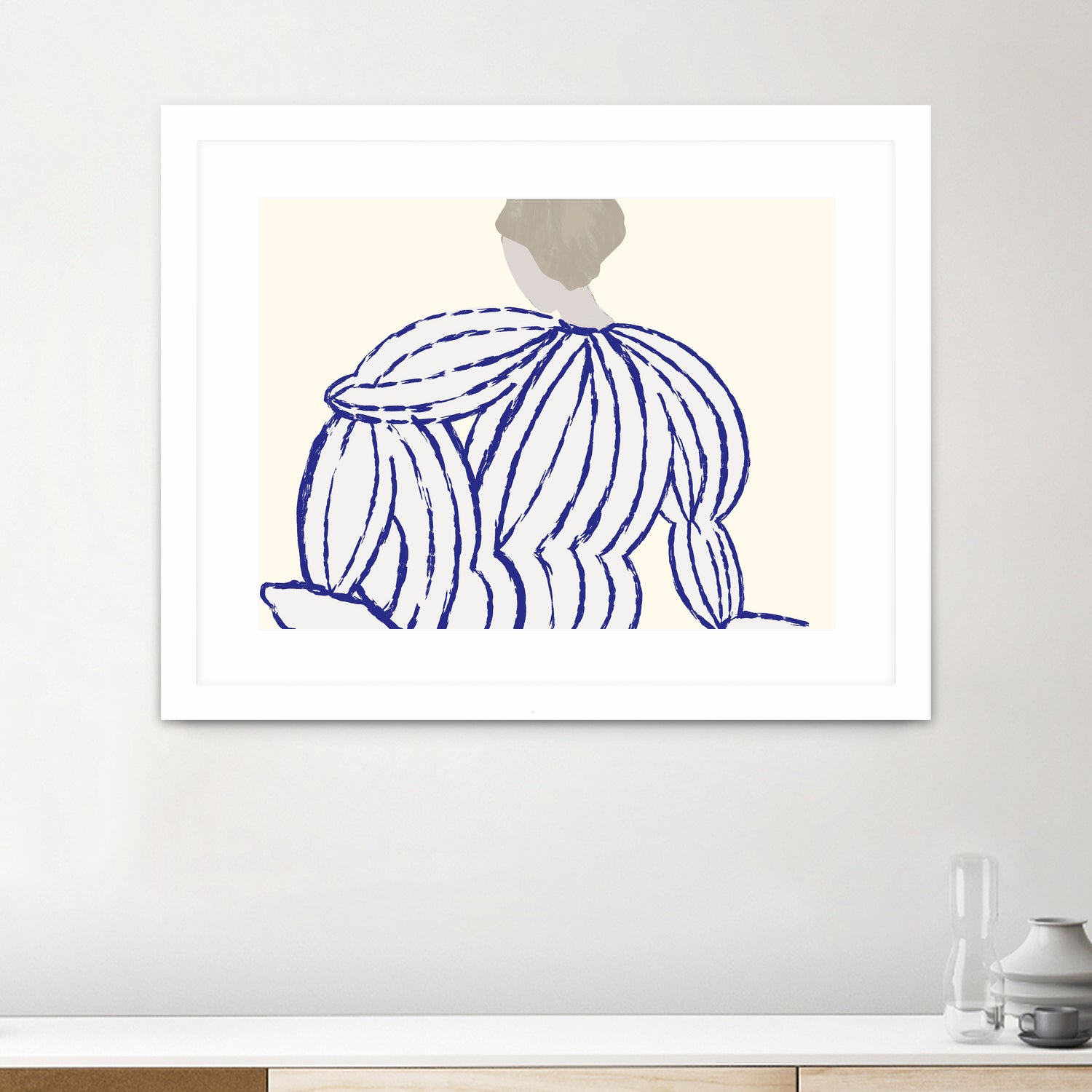 Blue reflection by M Studio on GIANT ART - beige minimalist