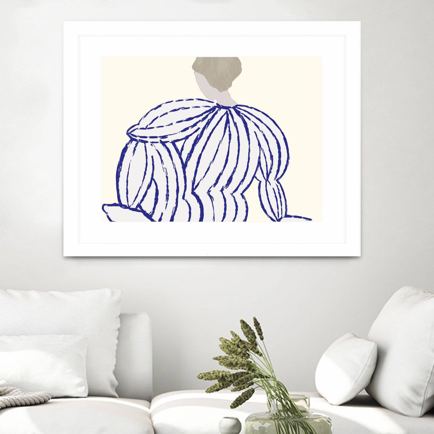 Blue reflection by M Studio on GIANT ART - beige minimalist