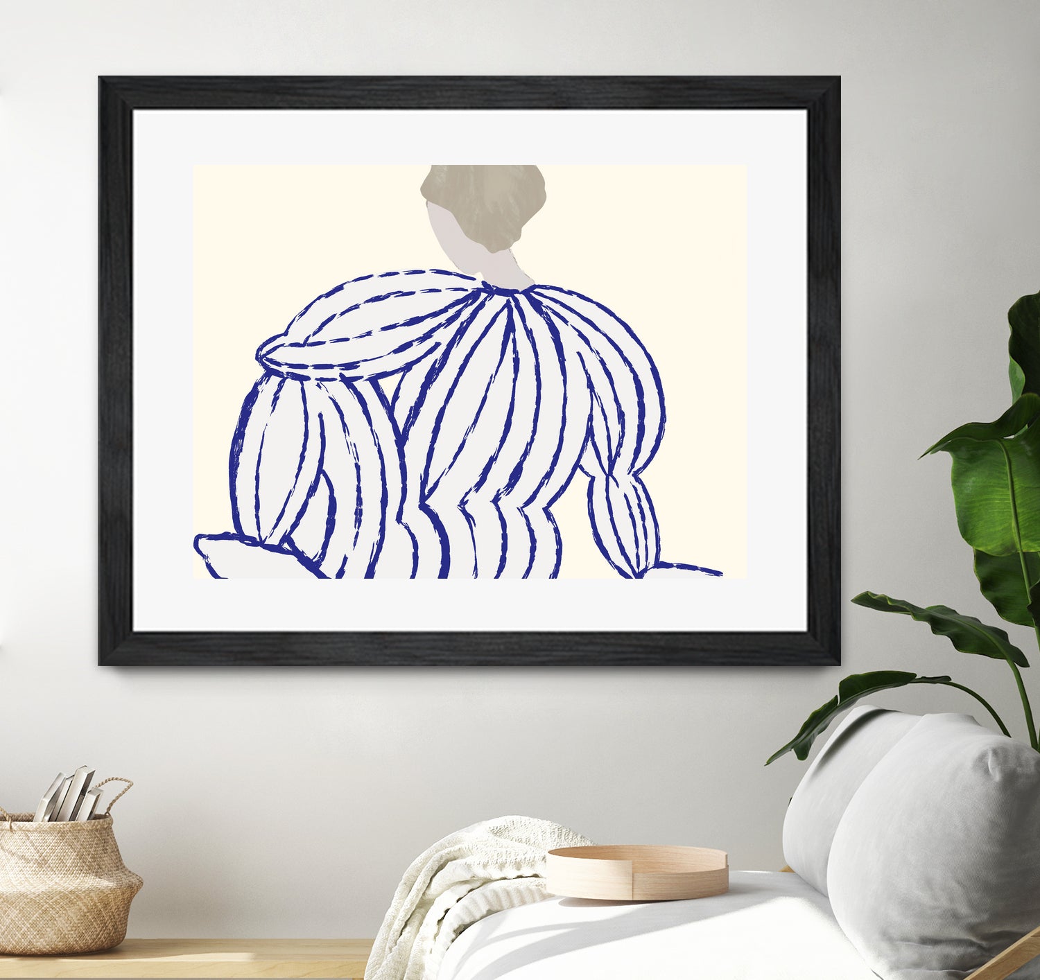 Blue reflection by M Studio on GIANT ART - beige minimalist