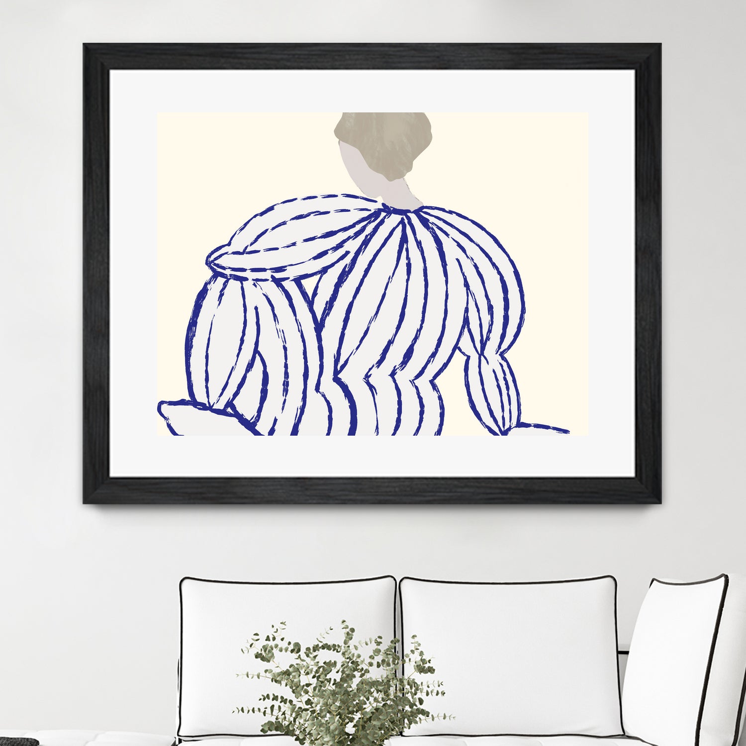 Blue reflection by M Studio on GIANT ART - beige minimalist