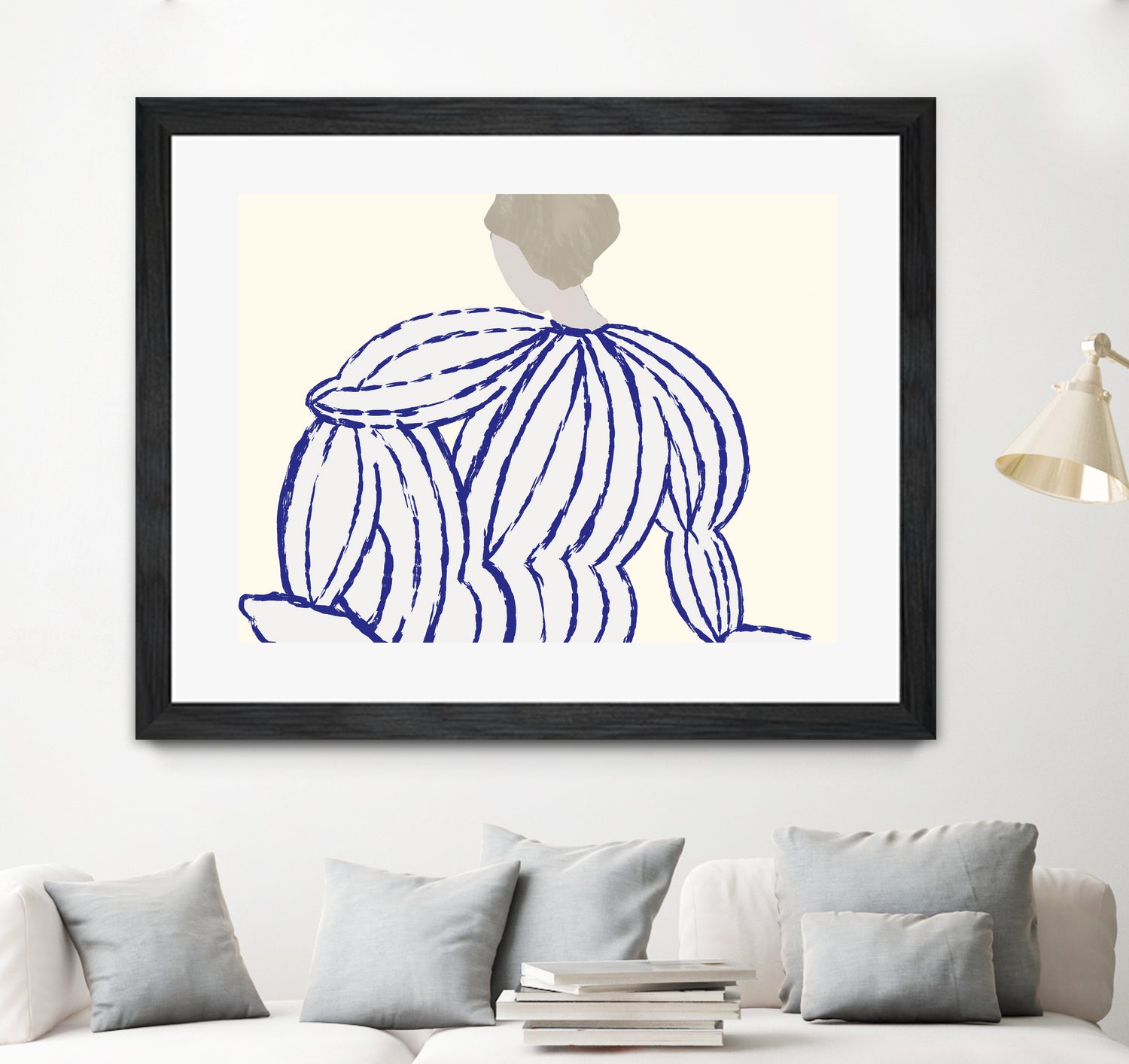 Blue reflection by M Studio on GIANT ART - beige minimalist