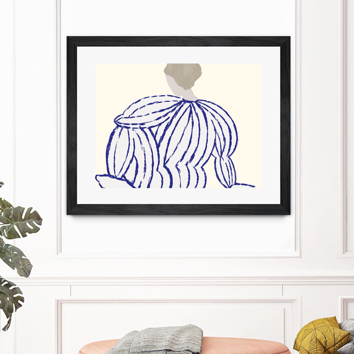 Blue reflection by M Studio on GIANT ART - beige minimalist