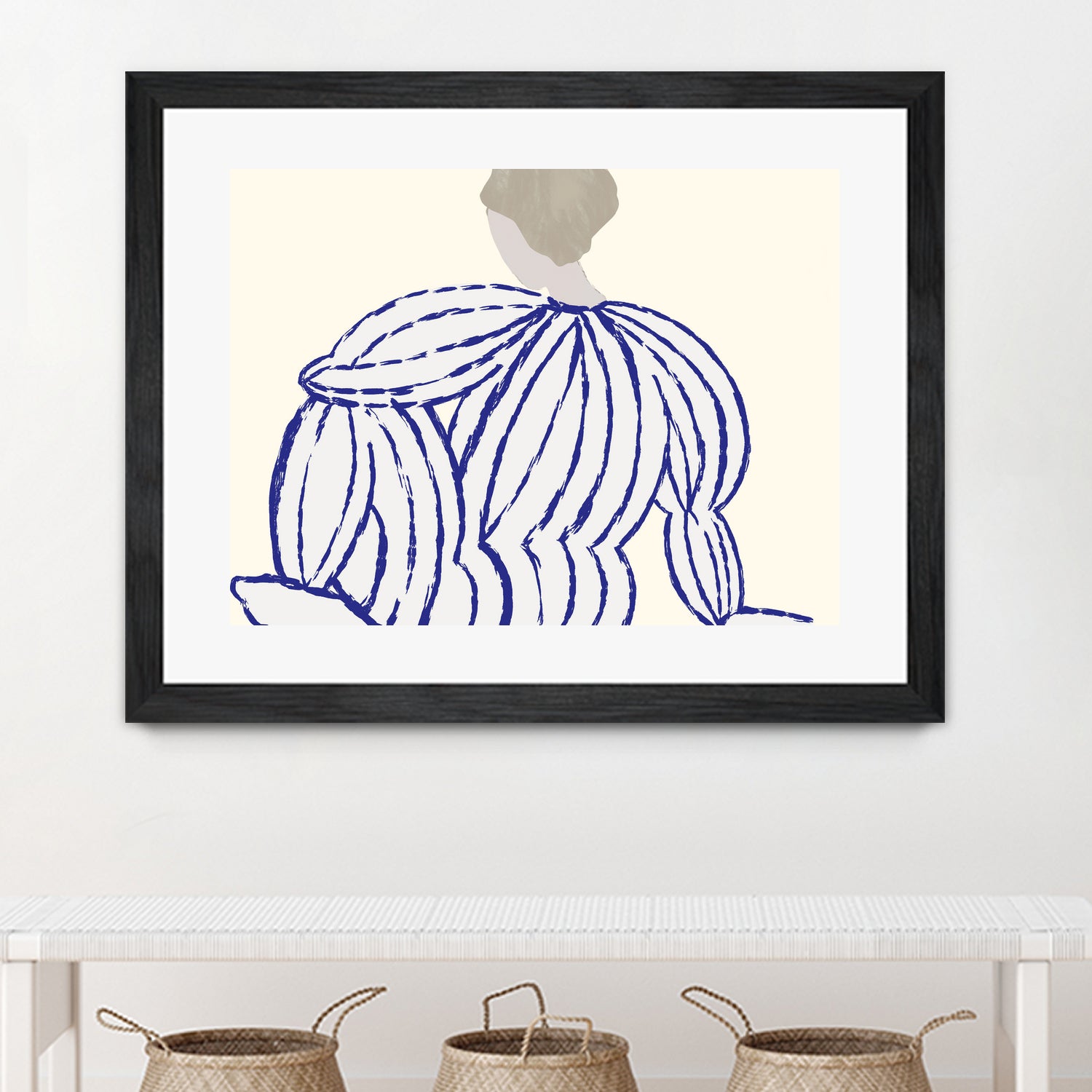 Blue reflection by M Studio on GIANT ART - beige minimalist