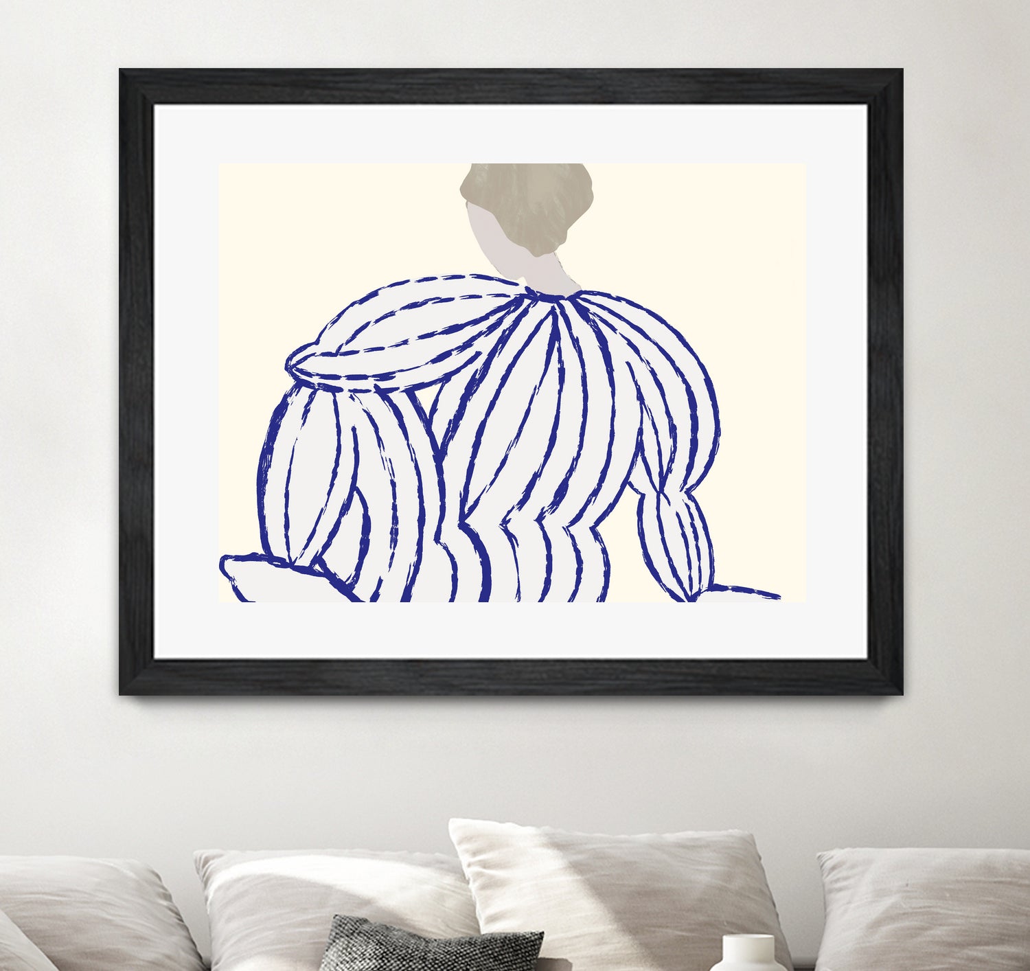 Blue reflection by M Studio on GIANT ART - beige minimalist