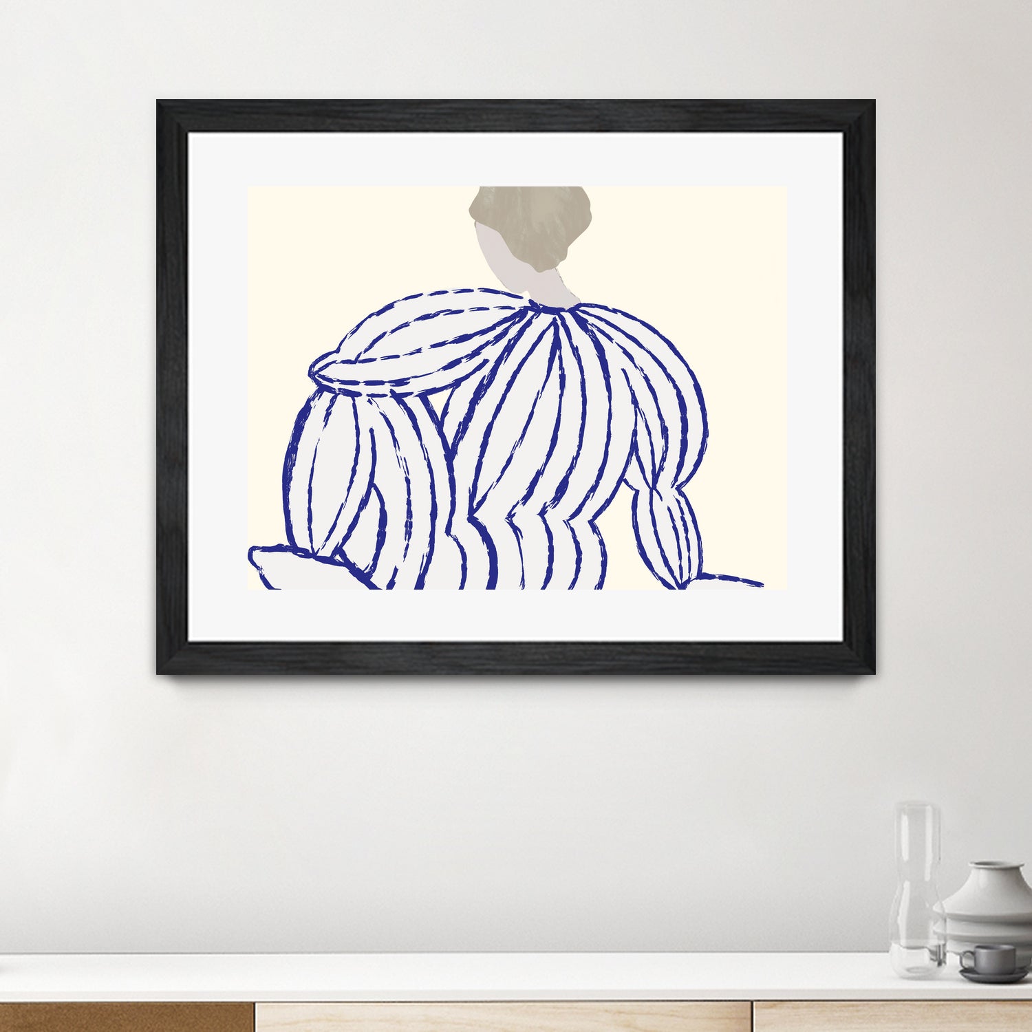 Blue reflection by M Studio on GIANT ART - beige minimalist