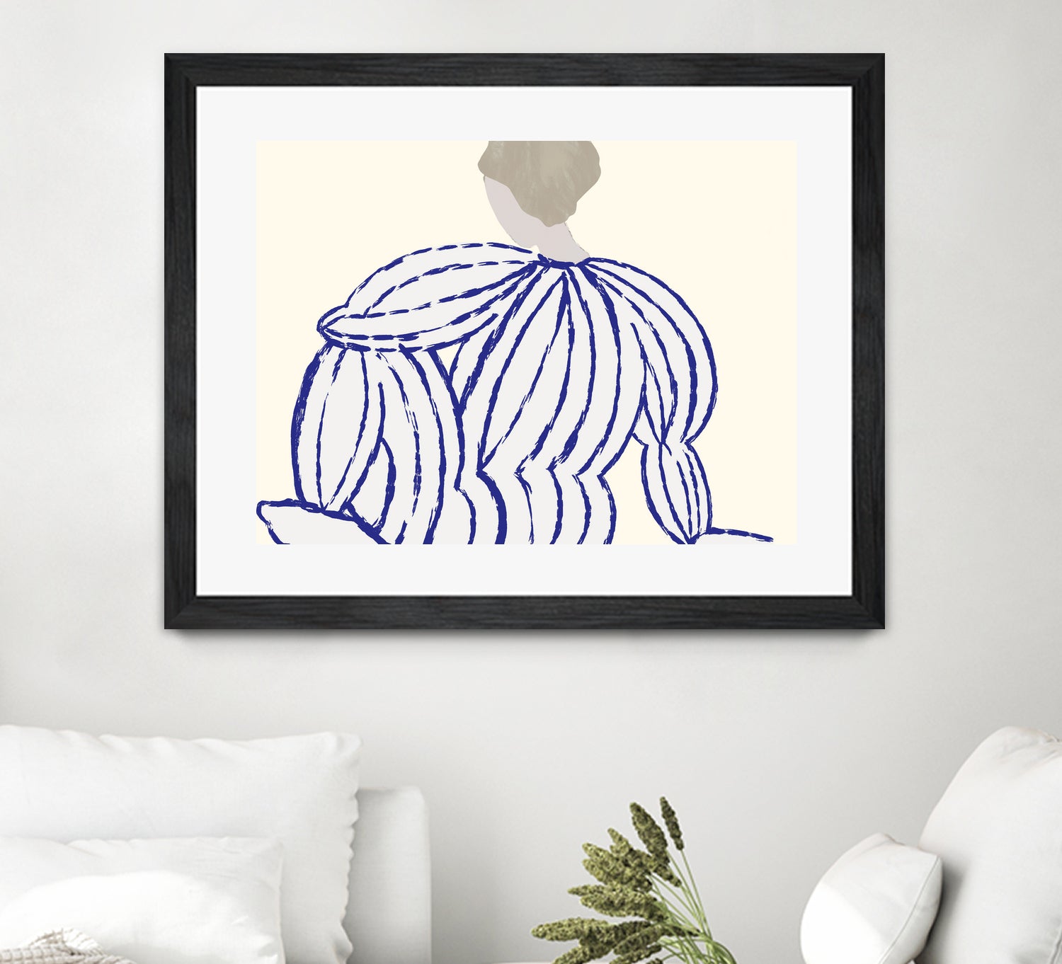 Blue reflection by M Studio on GIANT ART - beige minimalist