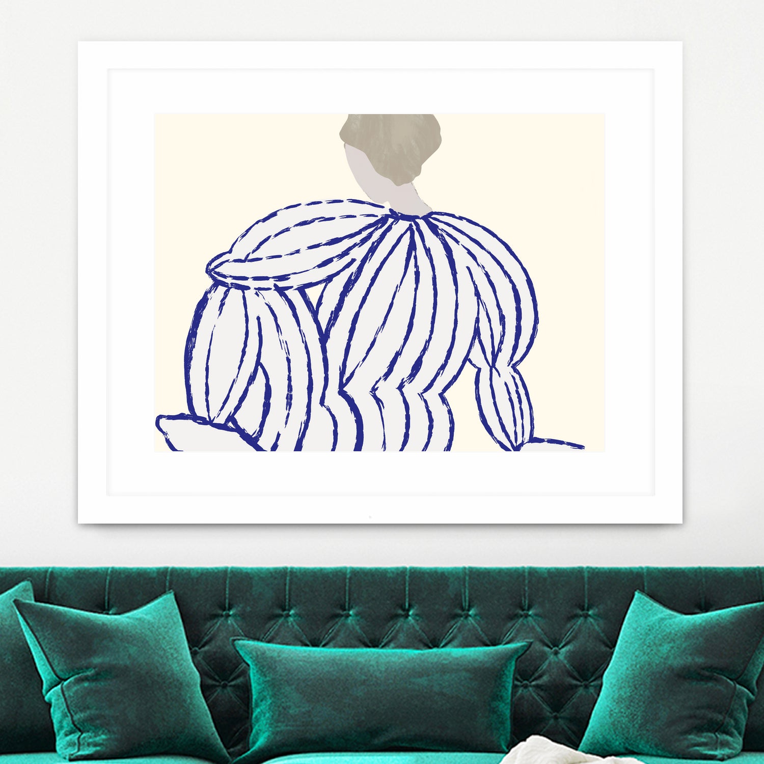 Blue reflection by M Studio on GIANT ART - beige minimalist